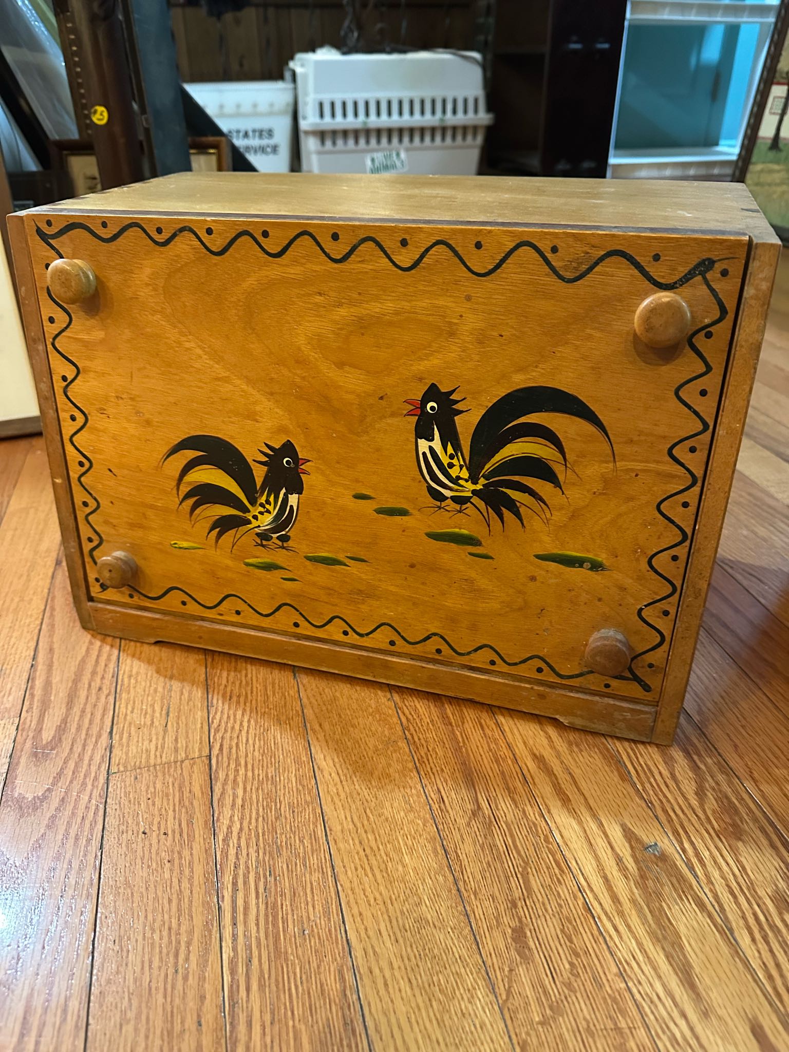 Woodpecker Wood Ware wooden bread box | Maxsold
