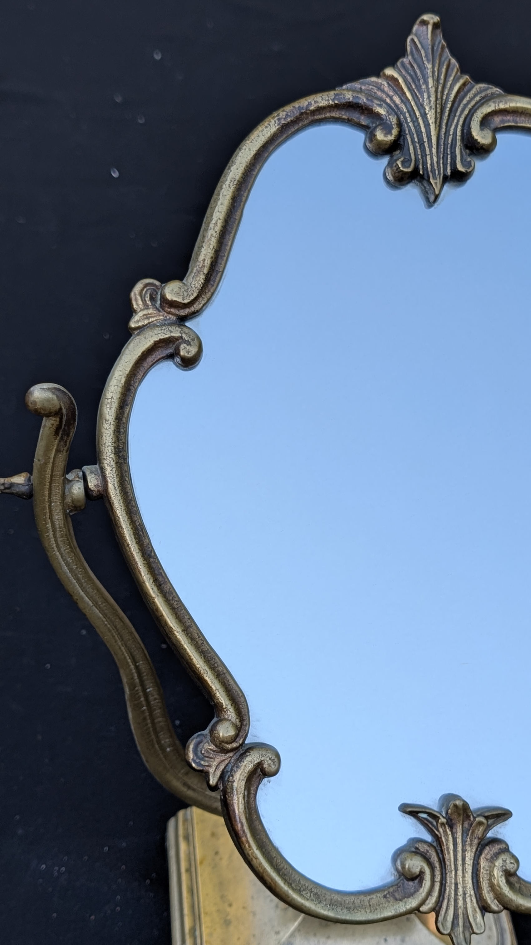 Victorian brass oval tabletop vanity mirror | Maxsold