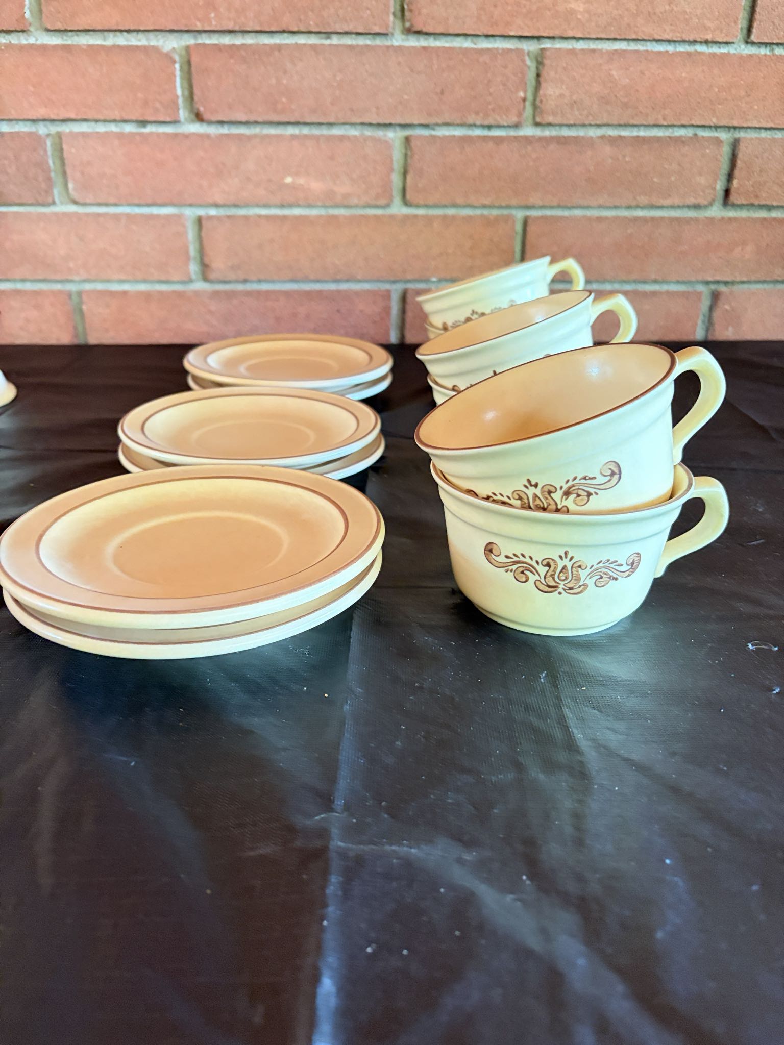 Pfaltzgraff Cream & Brown Floral Coffee/Tea Set | Maxsold
