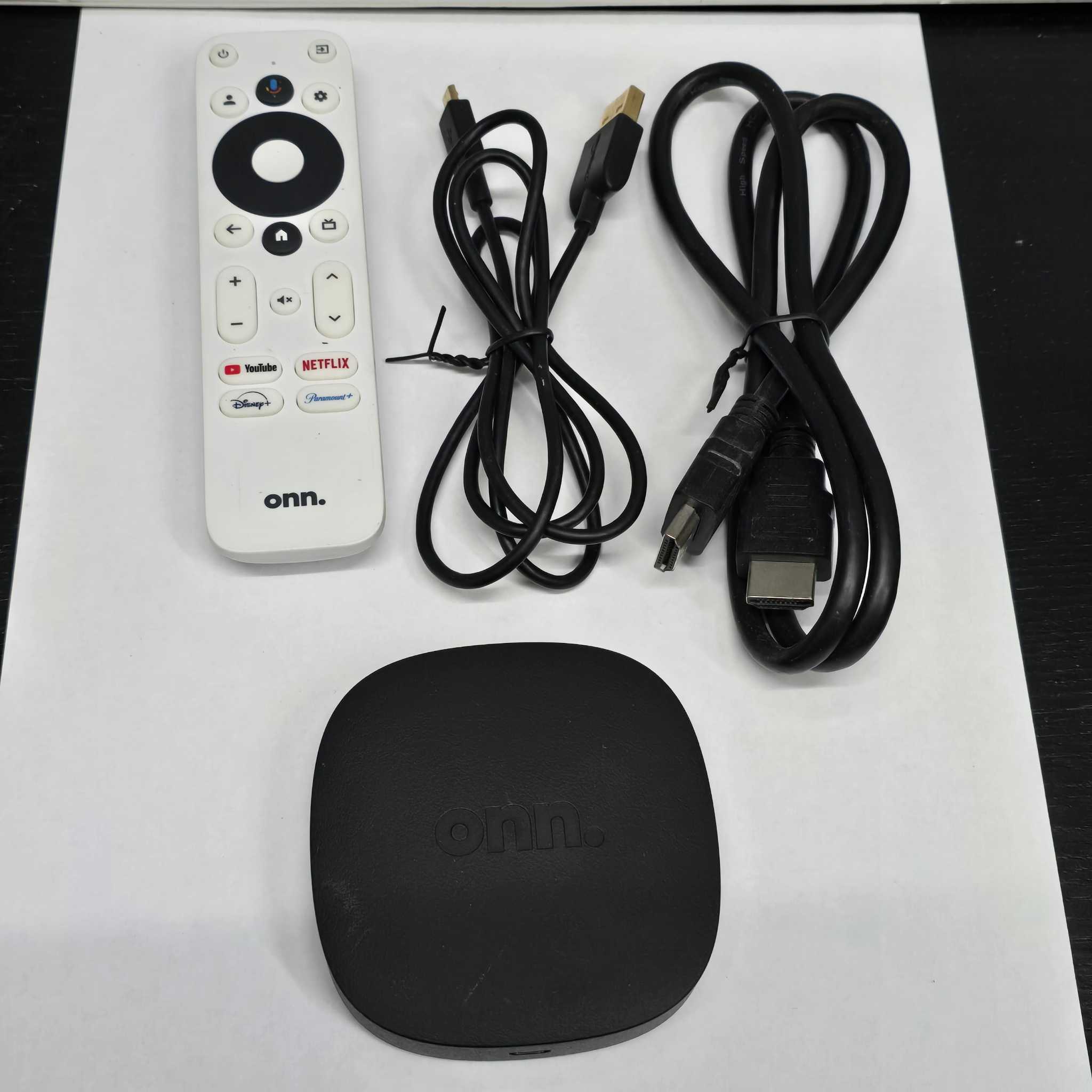 Onn 4K Streaming Box With Remote And Cables | Maxsold