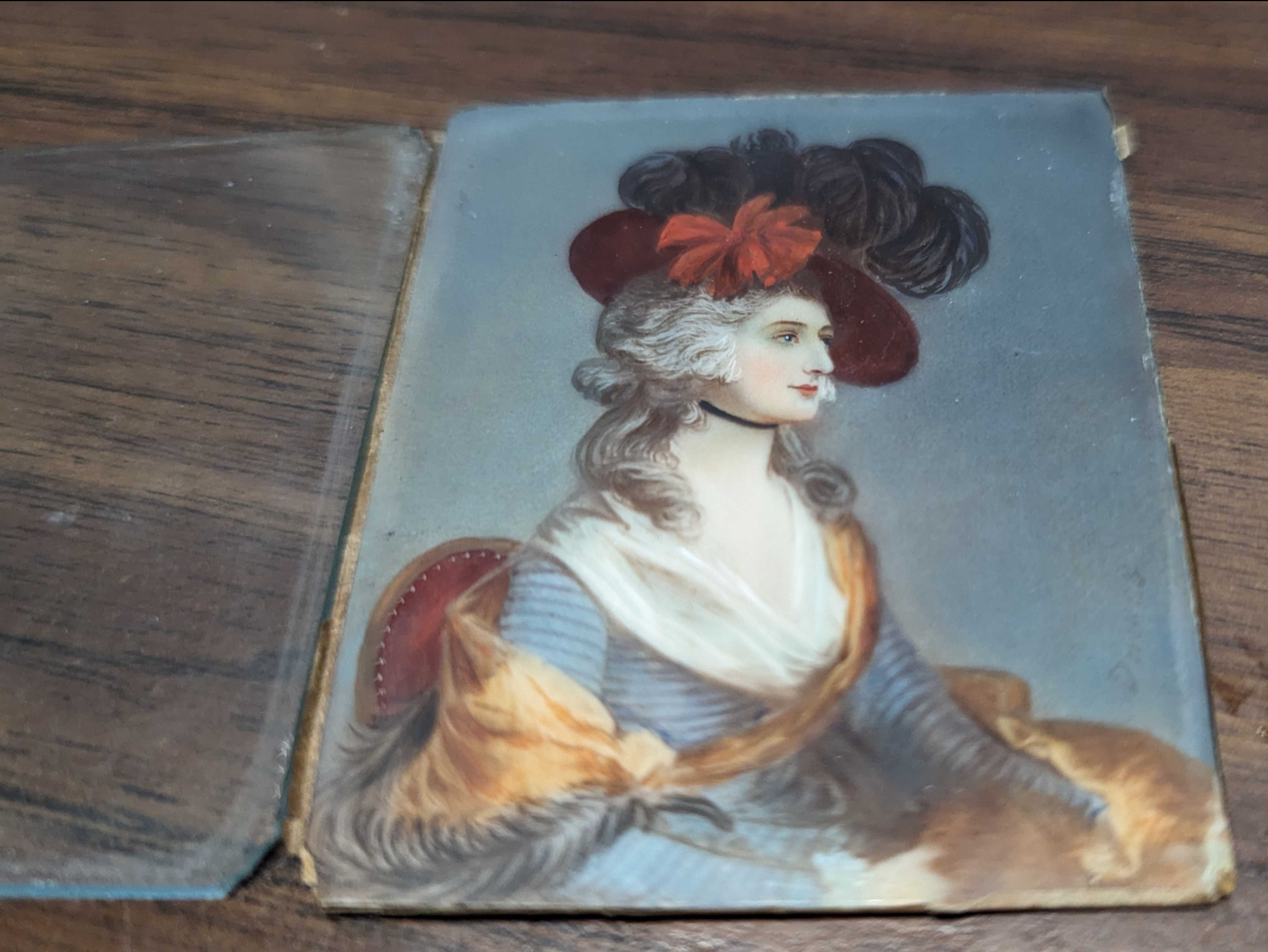 Miniature framed portrait painting c.1890 | Maxsold