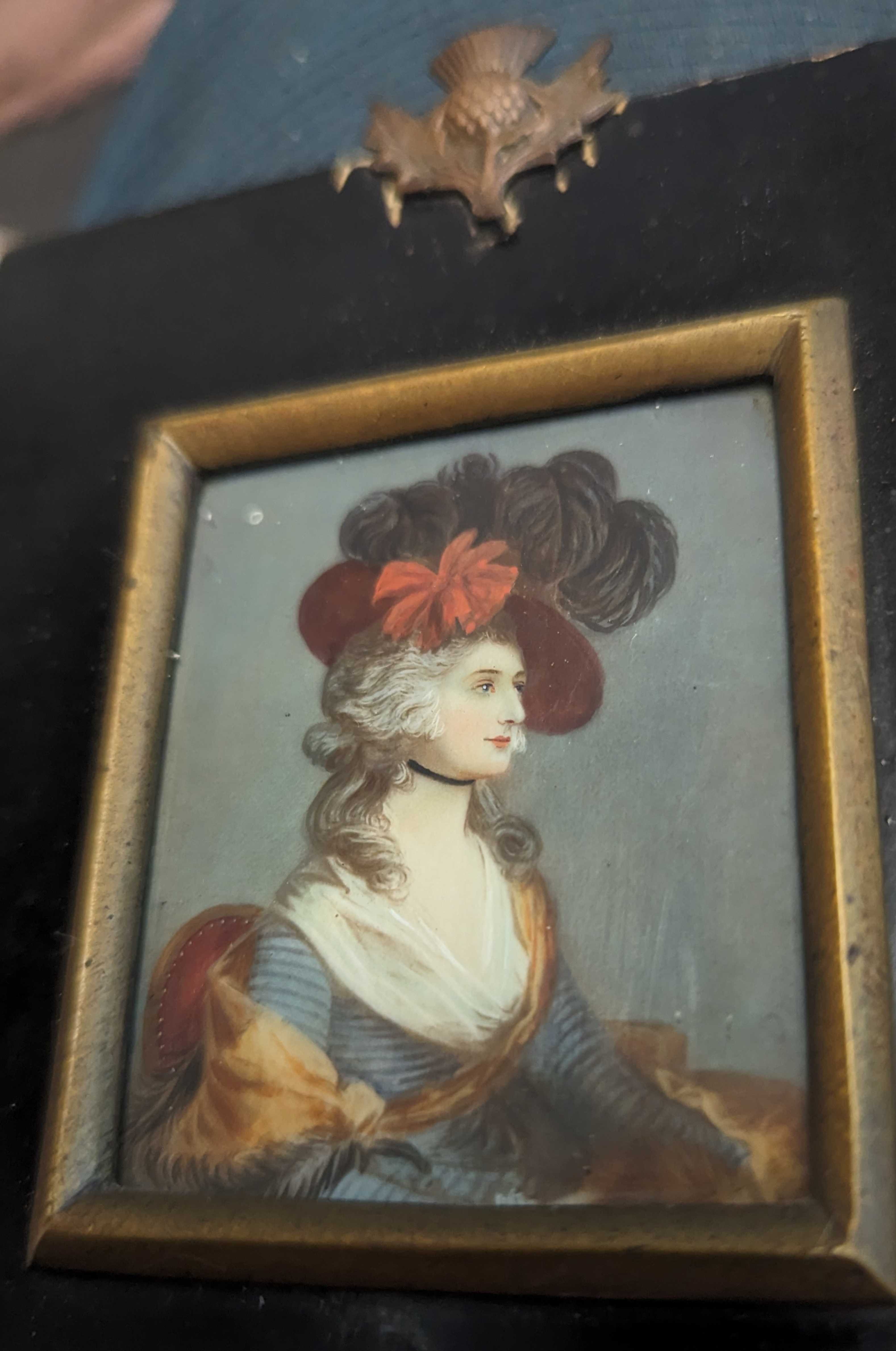 Miniature framed portrait painting c.1890 | Maxsold