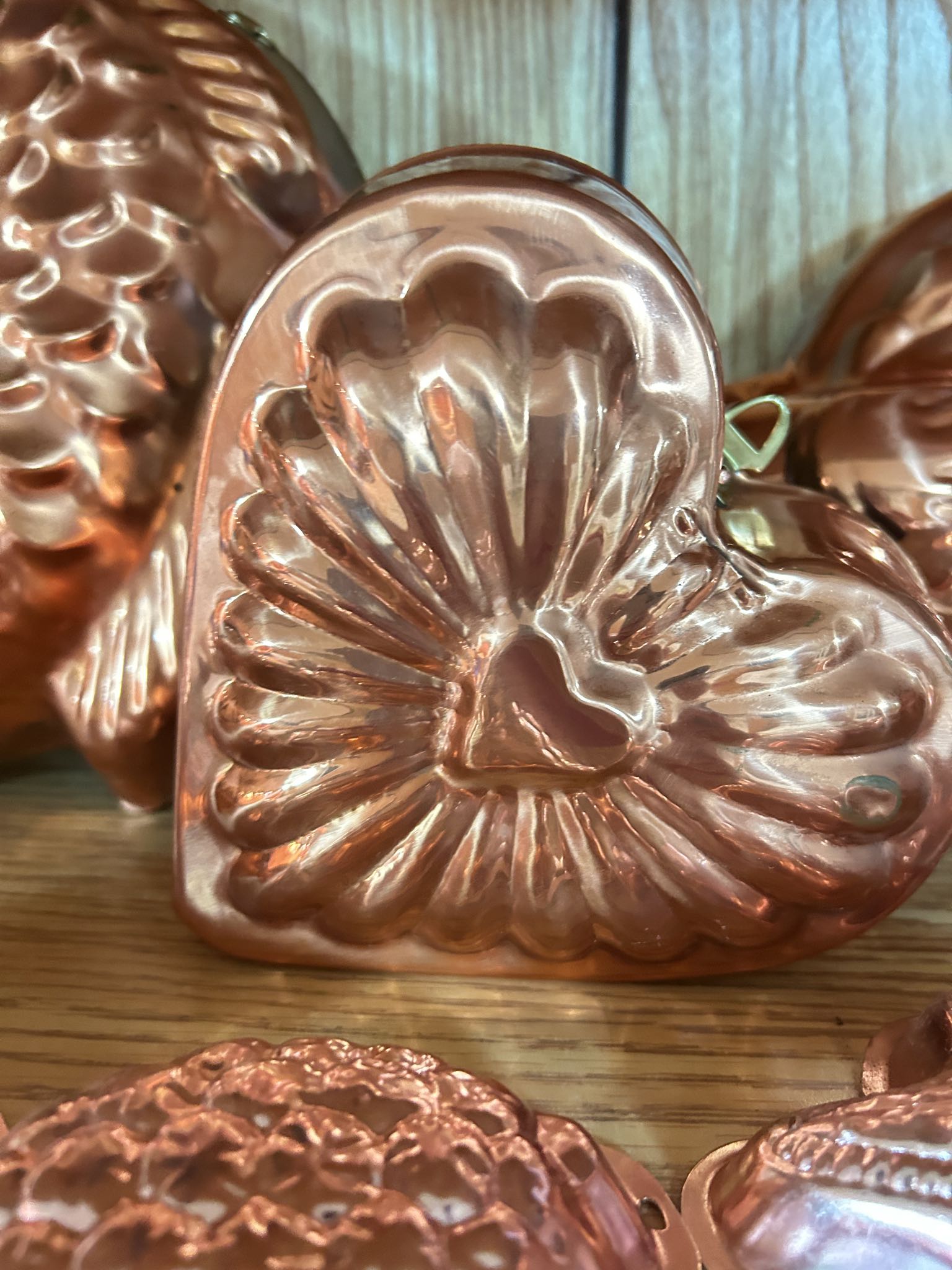 Vintage polished copper kitchen molds | Maxsold