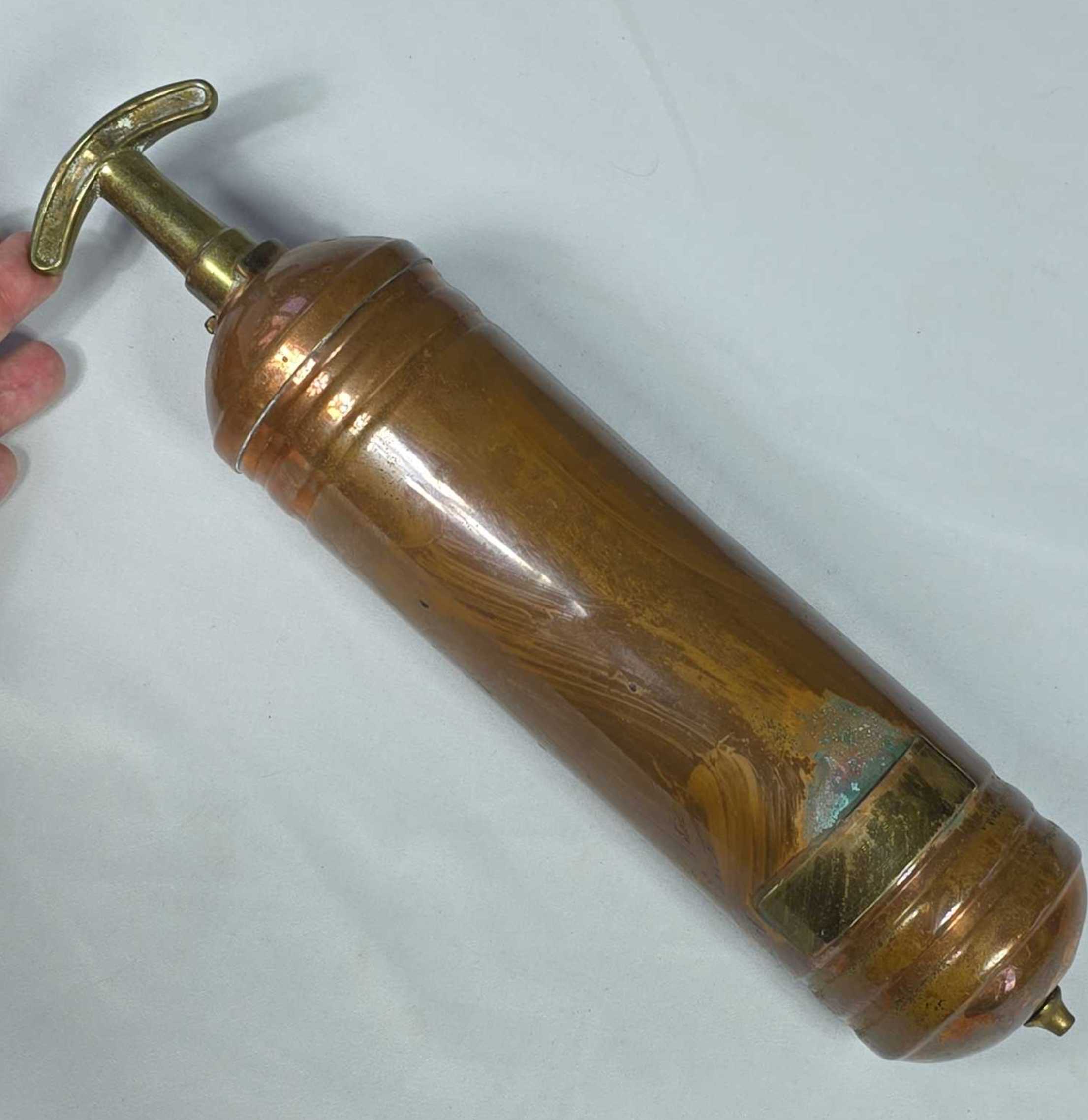 Pyrene 1948 brass & copper hand pump fire extinguisher | Maxsold