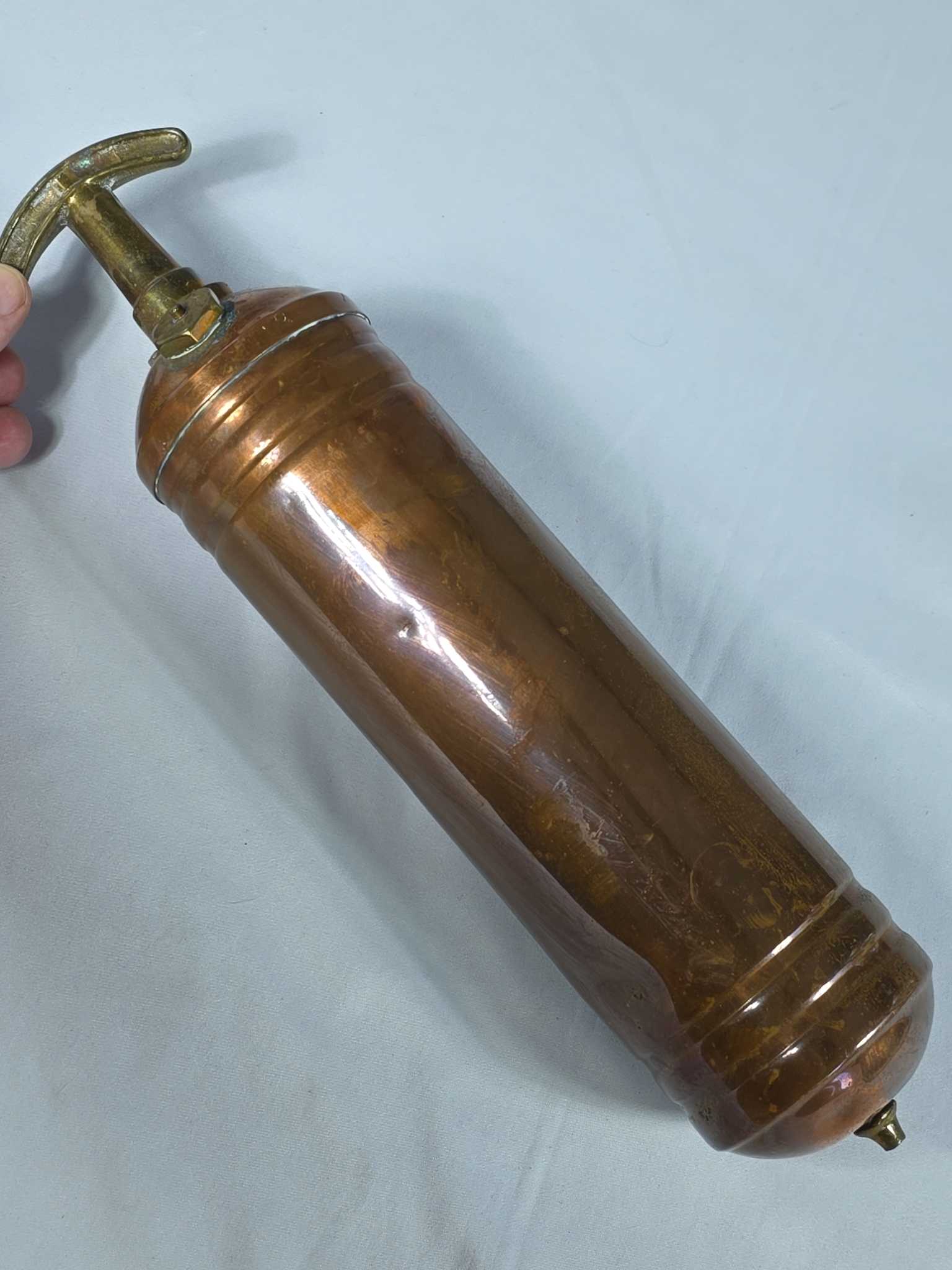 Pyrene 1948 brass & copper hand pump fire extinguisher | Maxsold