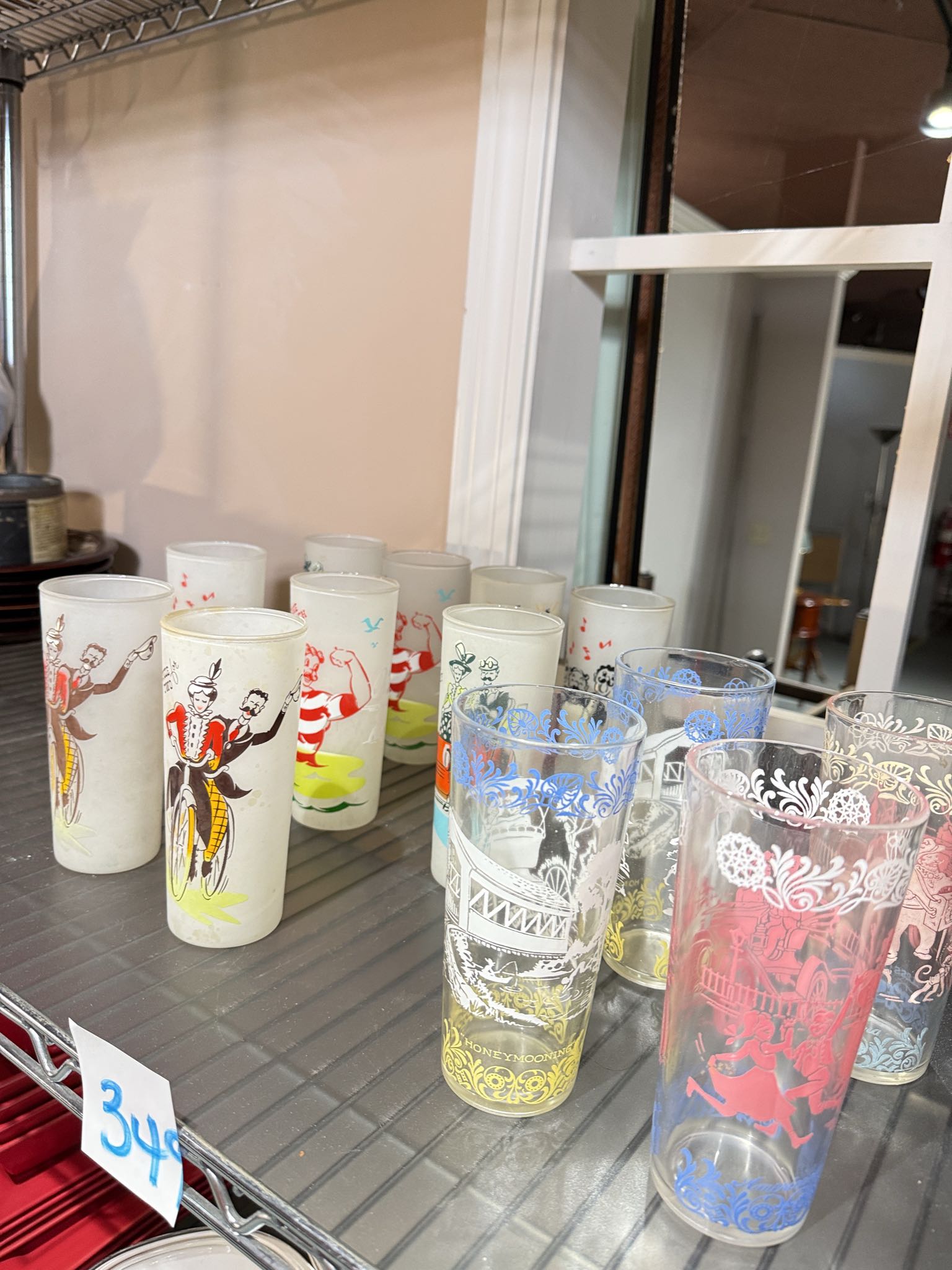 Vintage novelty printed highball tumblers | Maxsold