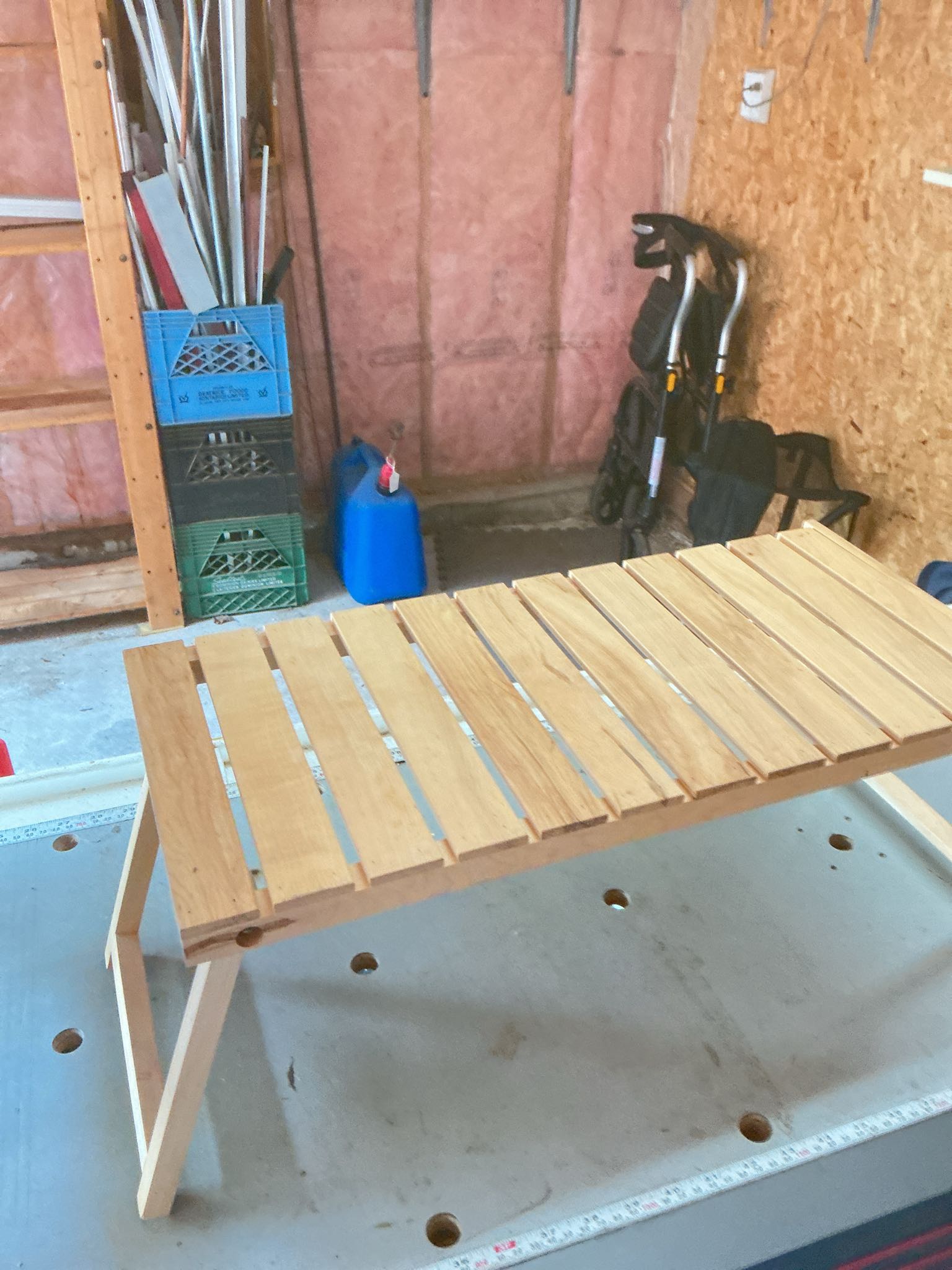 Folding Wood Camp Chair & Slatted Table | Maxsold