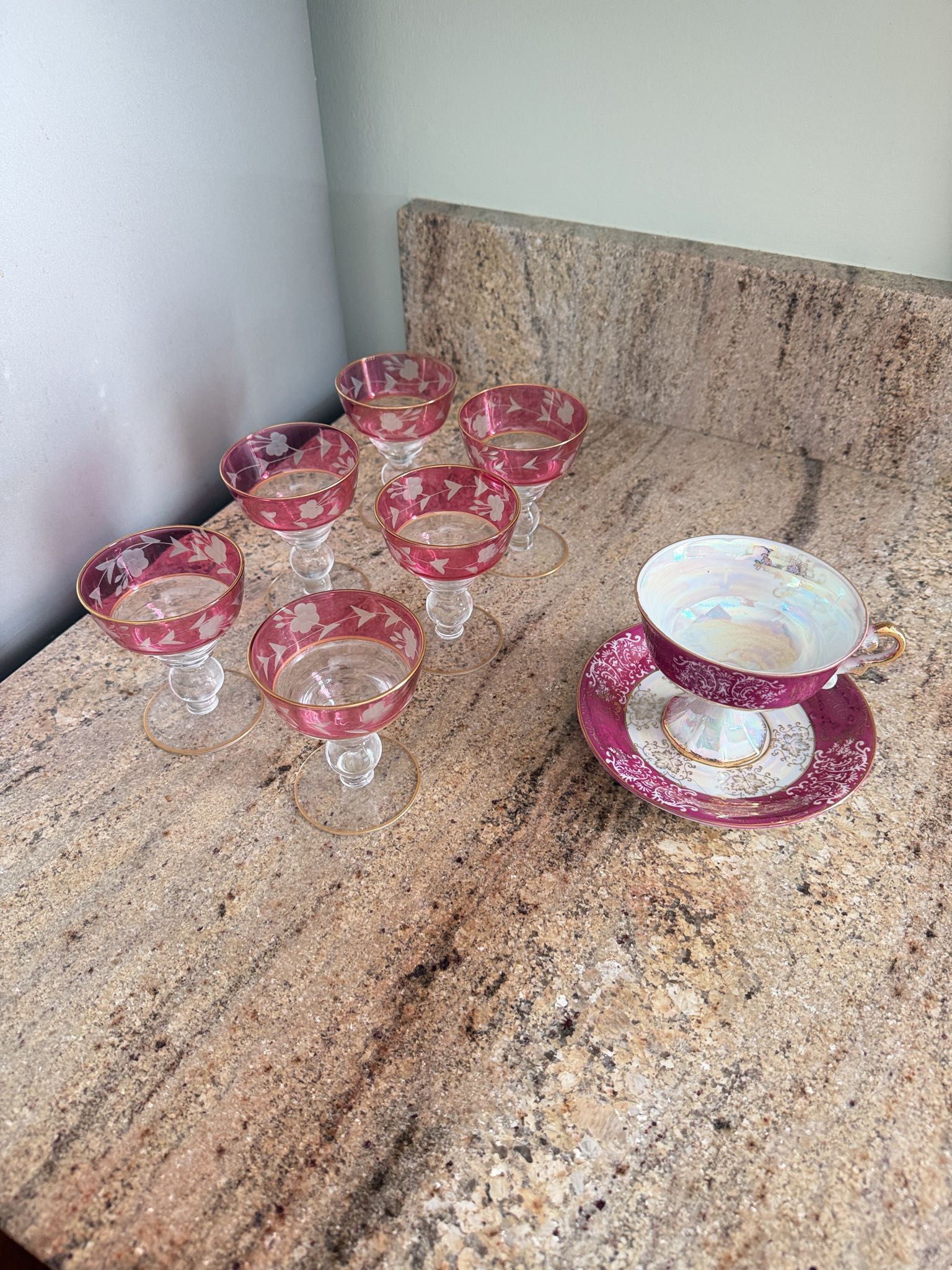 Pink Cranberry Cordials, Teacup & Saucer | Maxsold