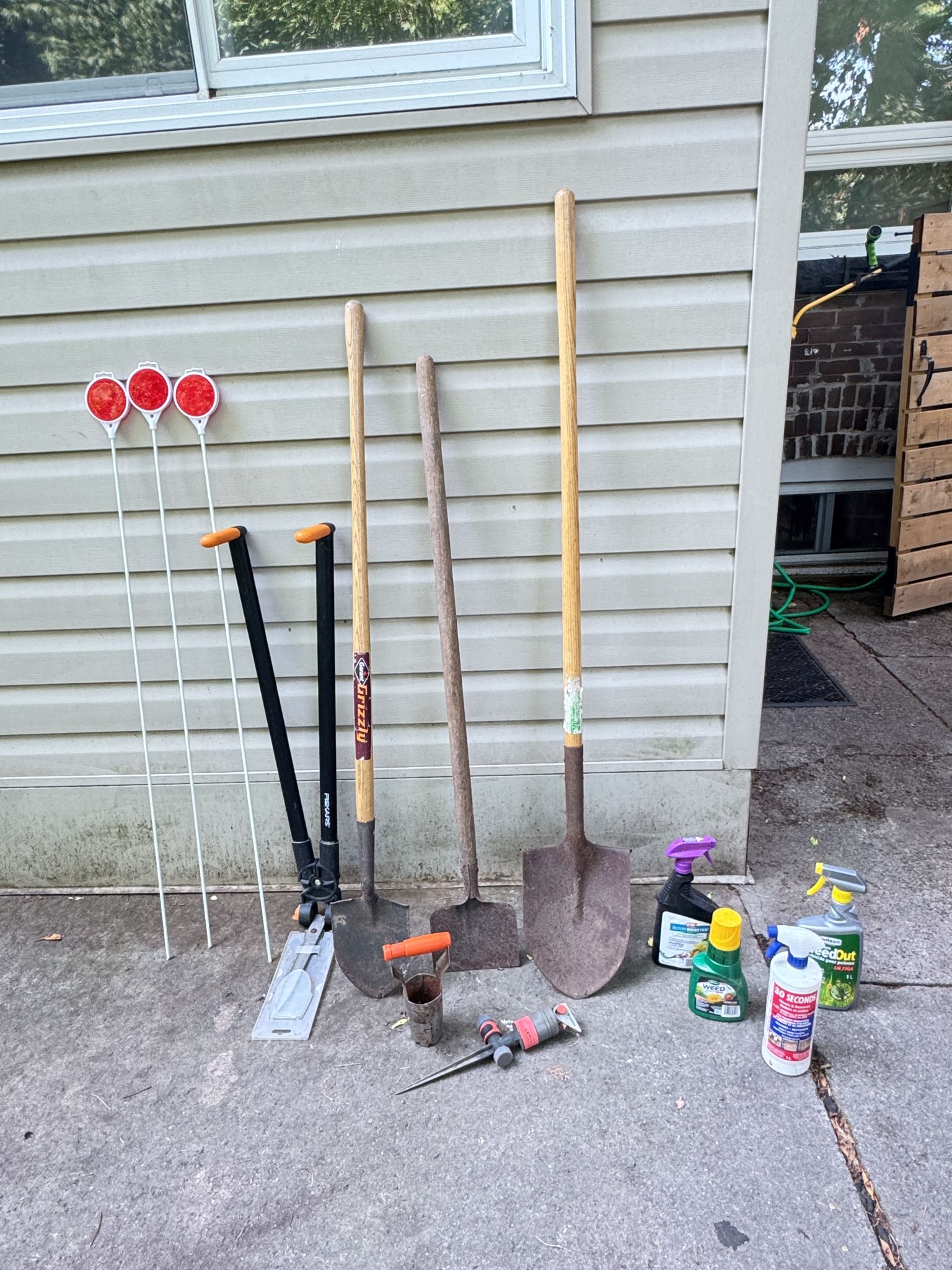 Assorted lawn & garden tools, markers, chemicals | Maxsold