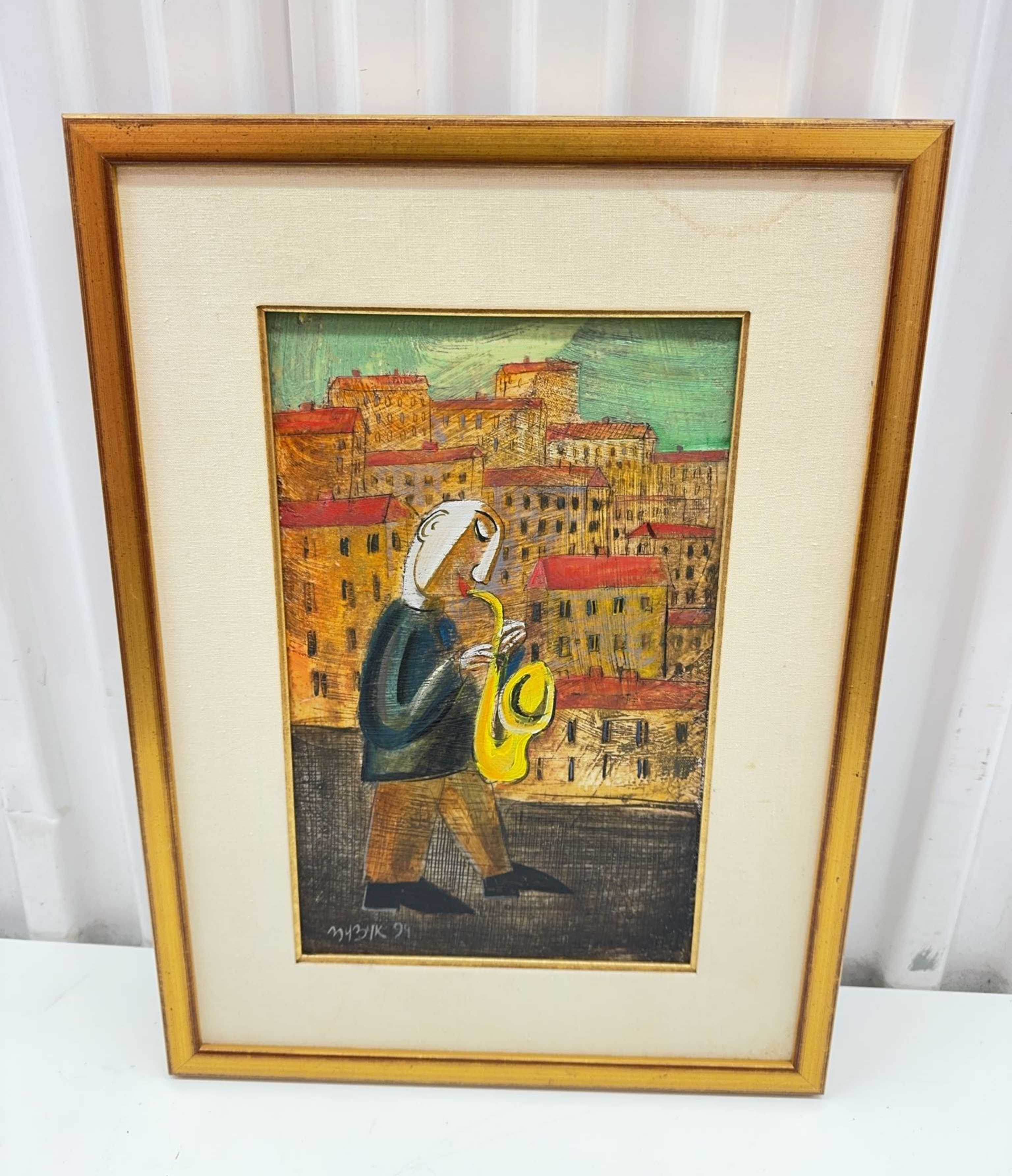Roman Zuzuk 1994 mixed media painting | Maxsold
