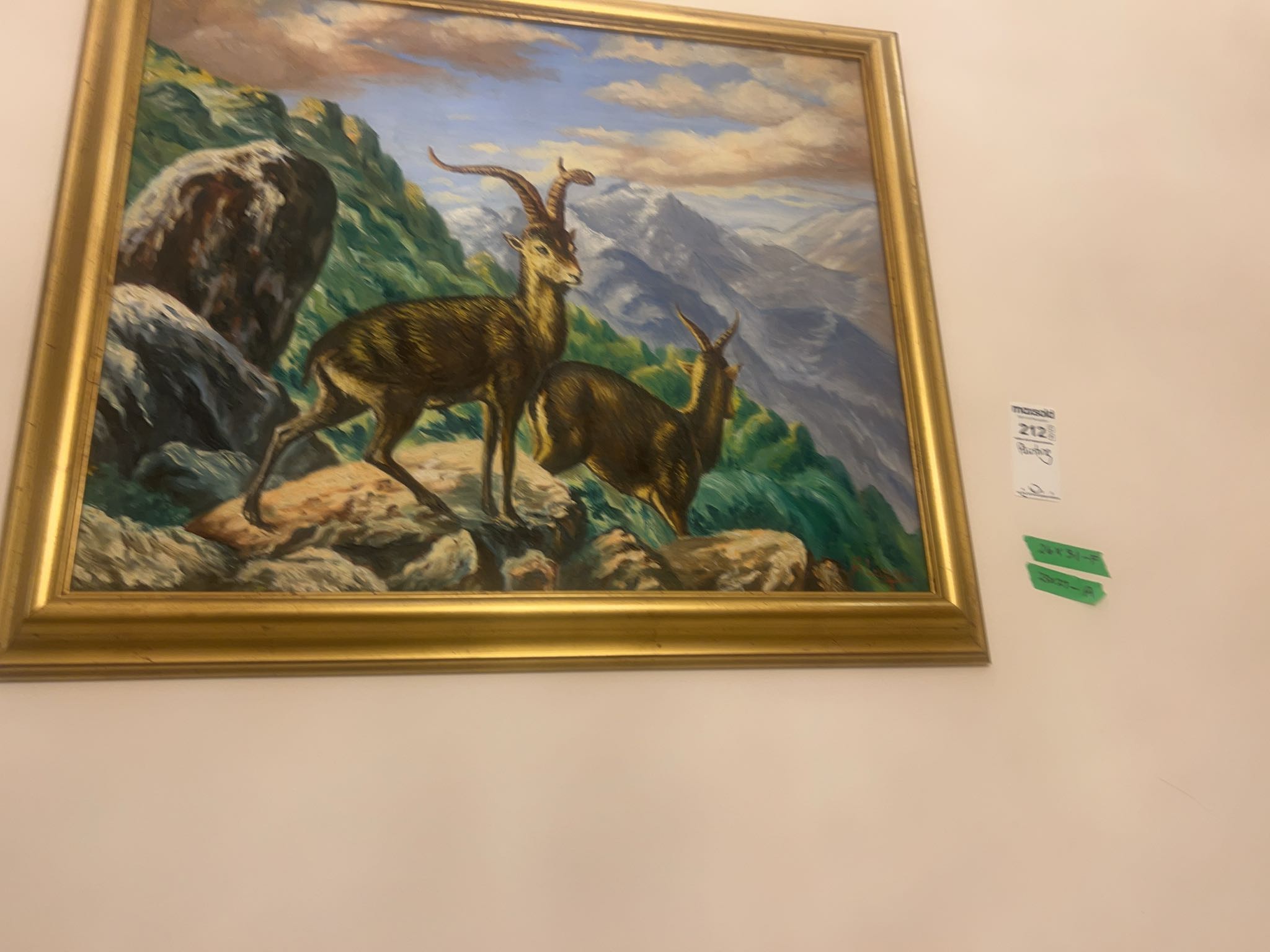 signed-oil-on-canvas-mountain-goat-landscape-painting-maxsold