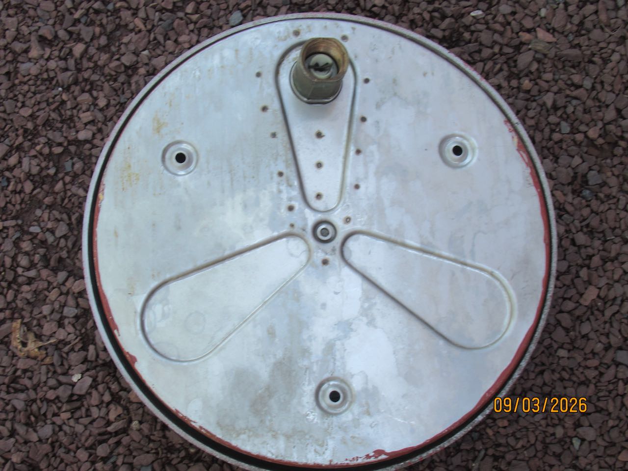 Vintage red cast metal sprinkler alarm bell | Maxsold