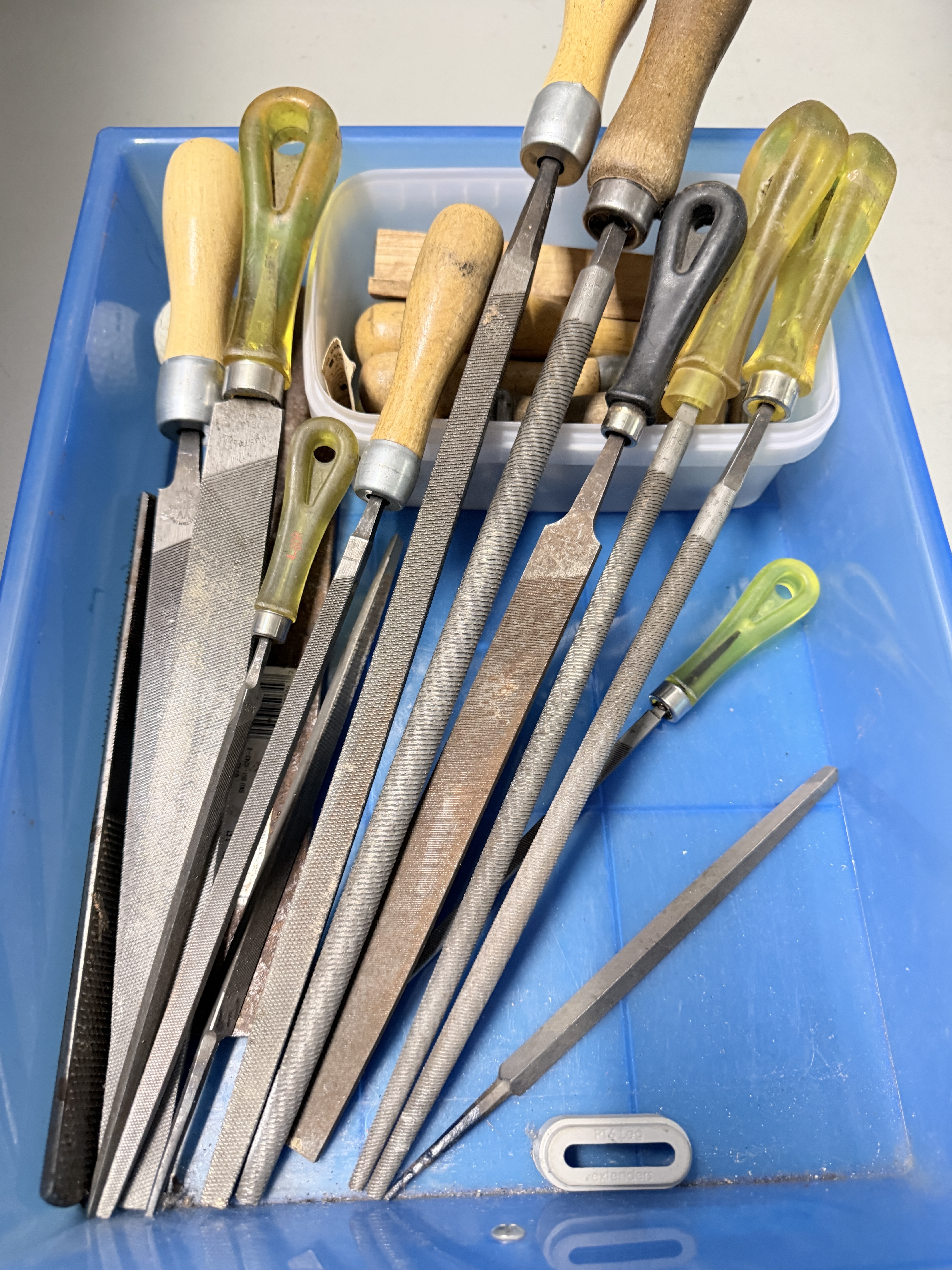 Assorted steel files and rasps with tray | Maxsold