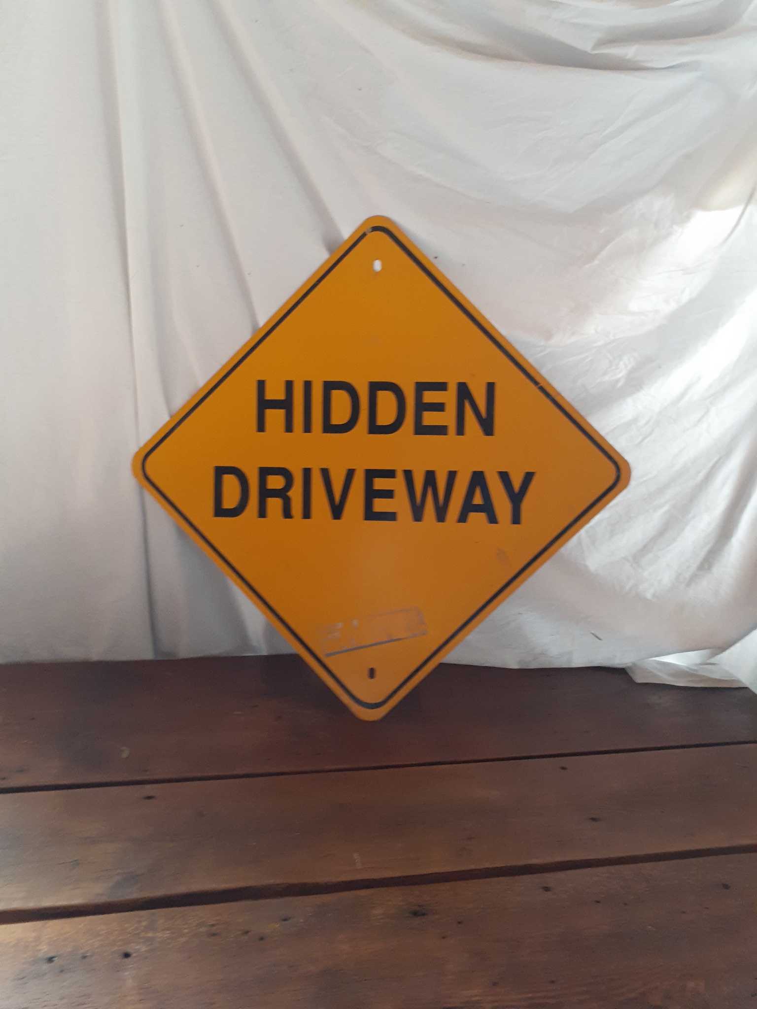 Hidden Driveway Yellow Diamond Traffic Sign 18