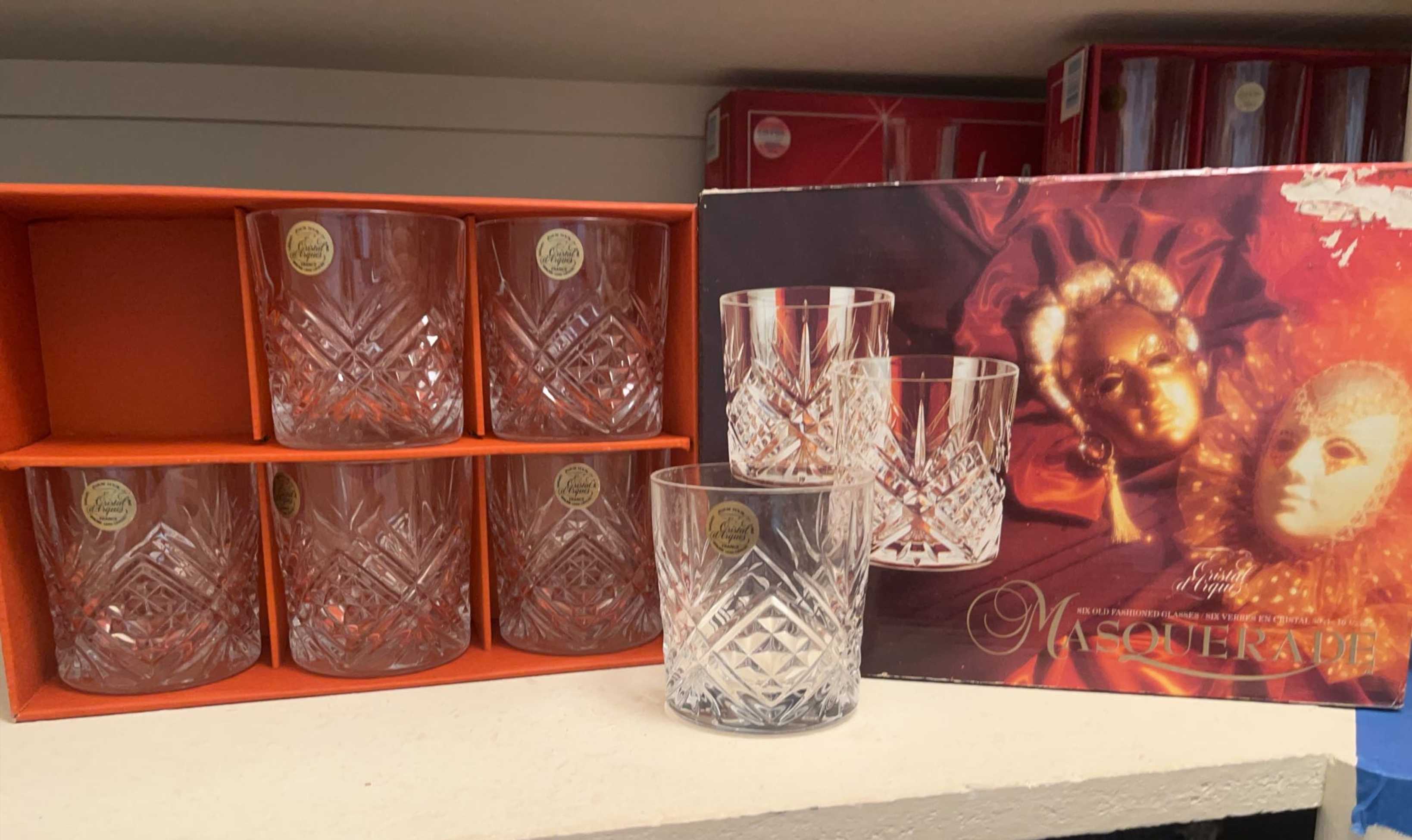 Cristal d’Arques Masquerade Lead Crystal Lowball & Highball Glasses ...
