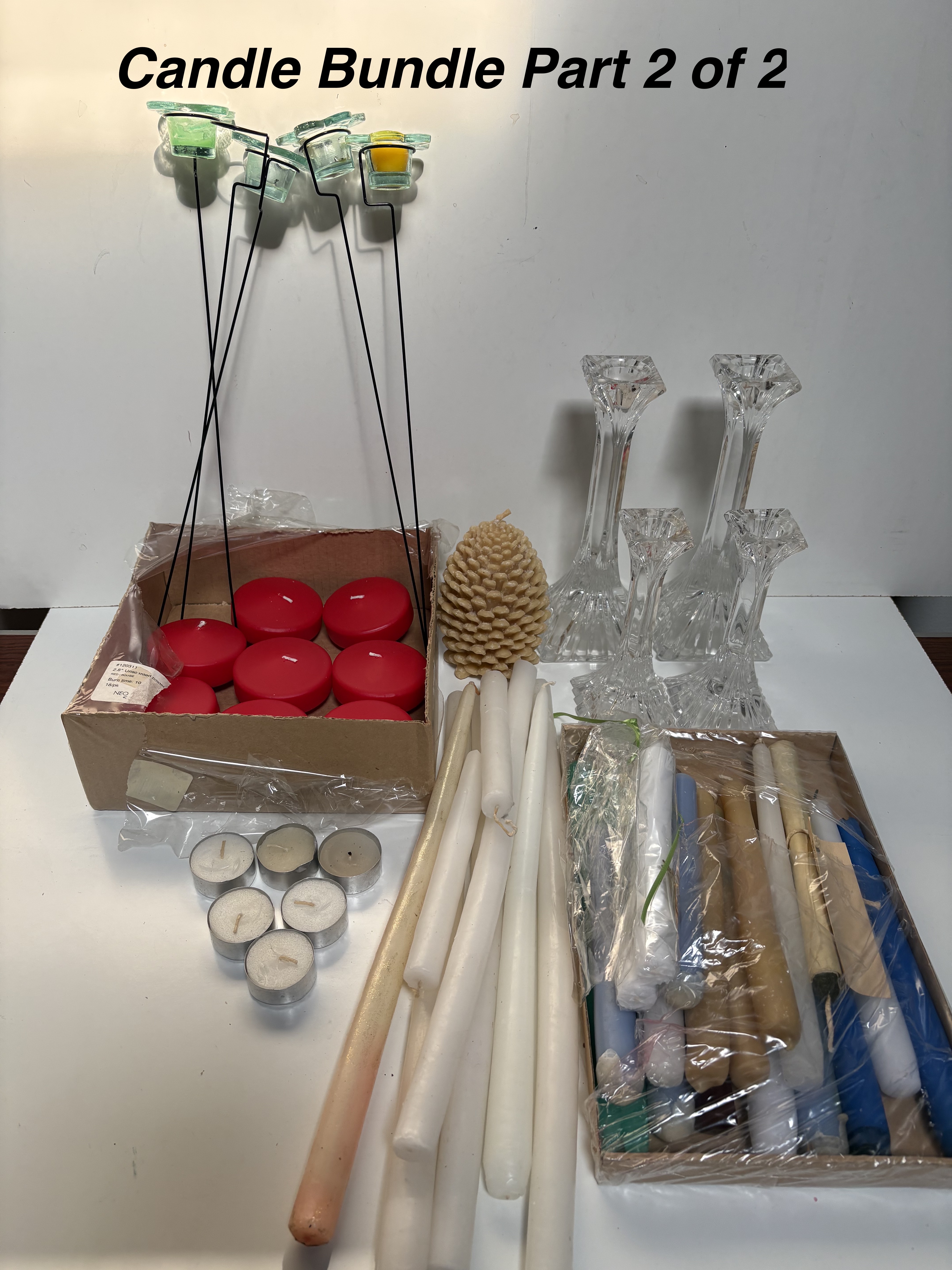 Assorted Candles And Crystal Holders | Maxsold