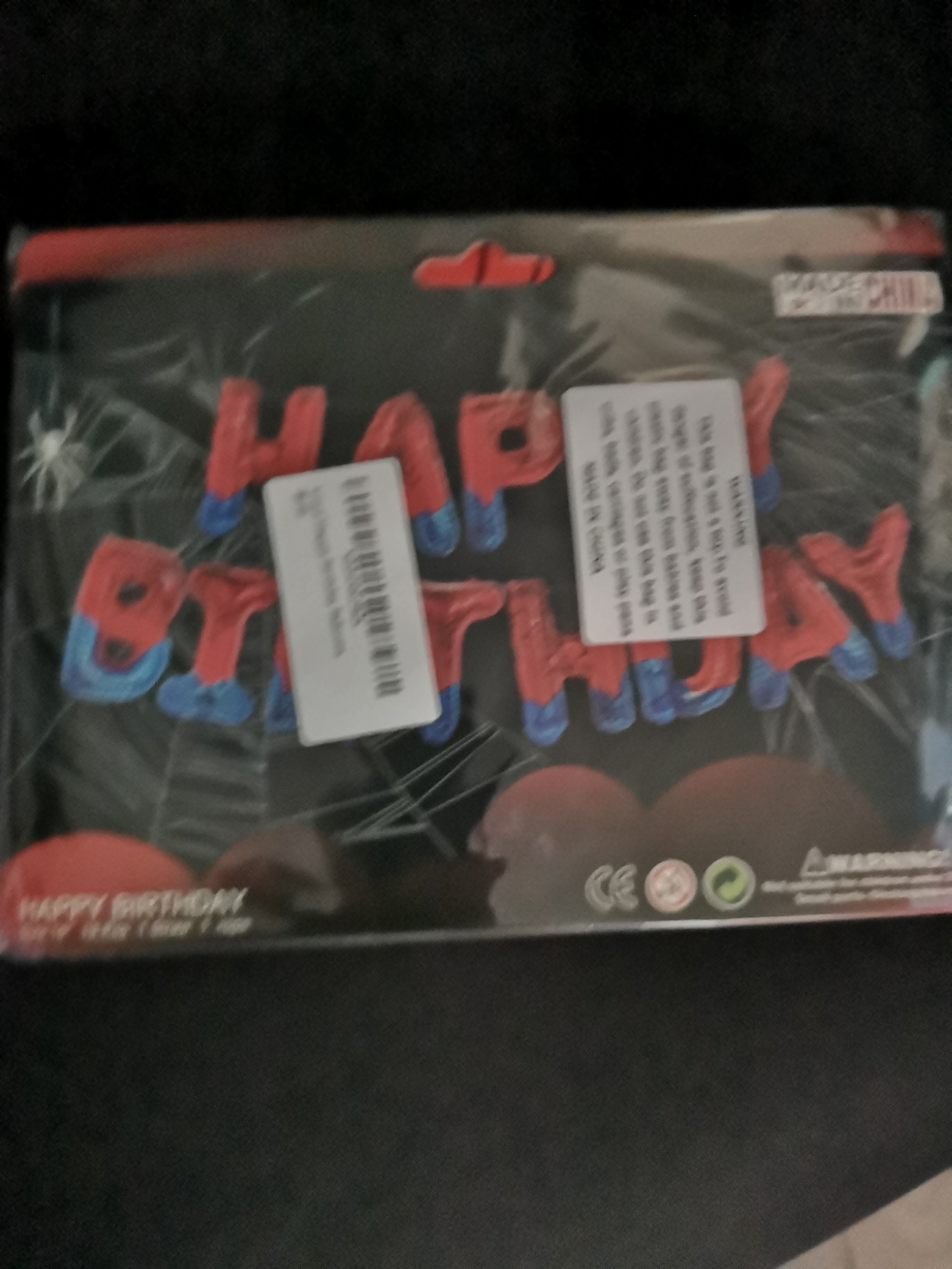 Spider-Web Red Blue Foil HAPPY BIRTHDAY Banner | Maxsold