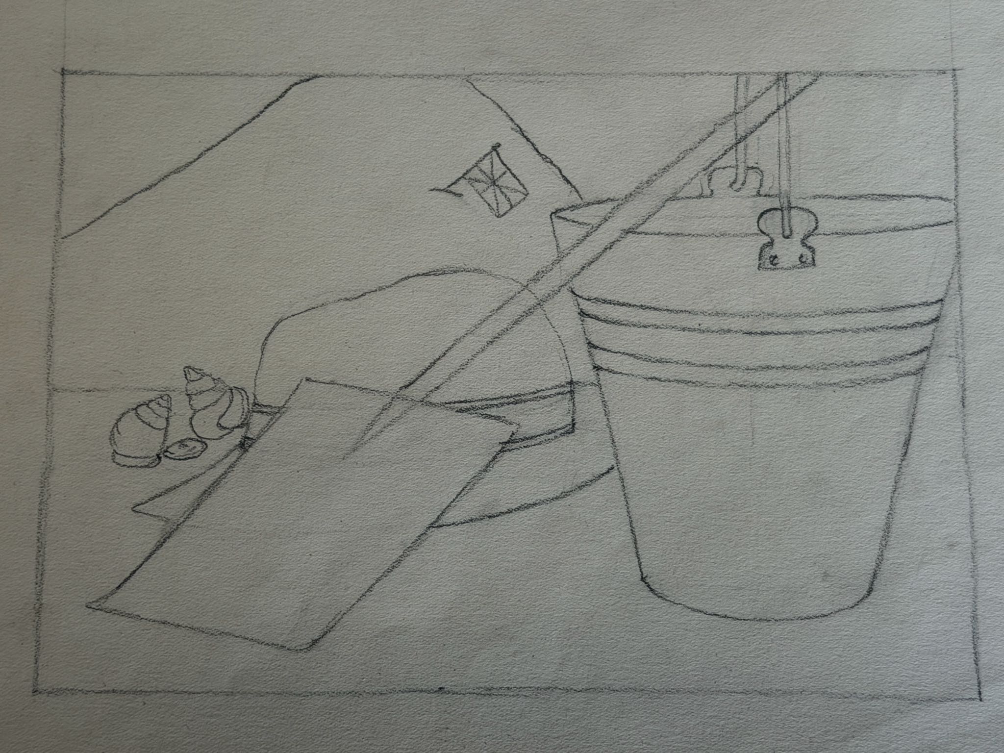 Signed C.K. Simpson pencil still life drawing on paper | Maxsold