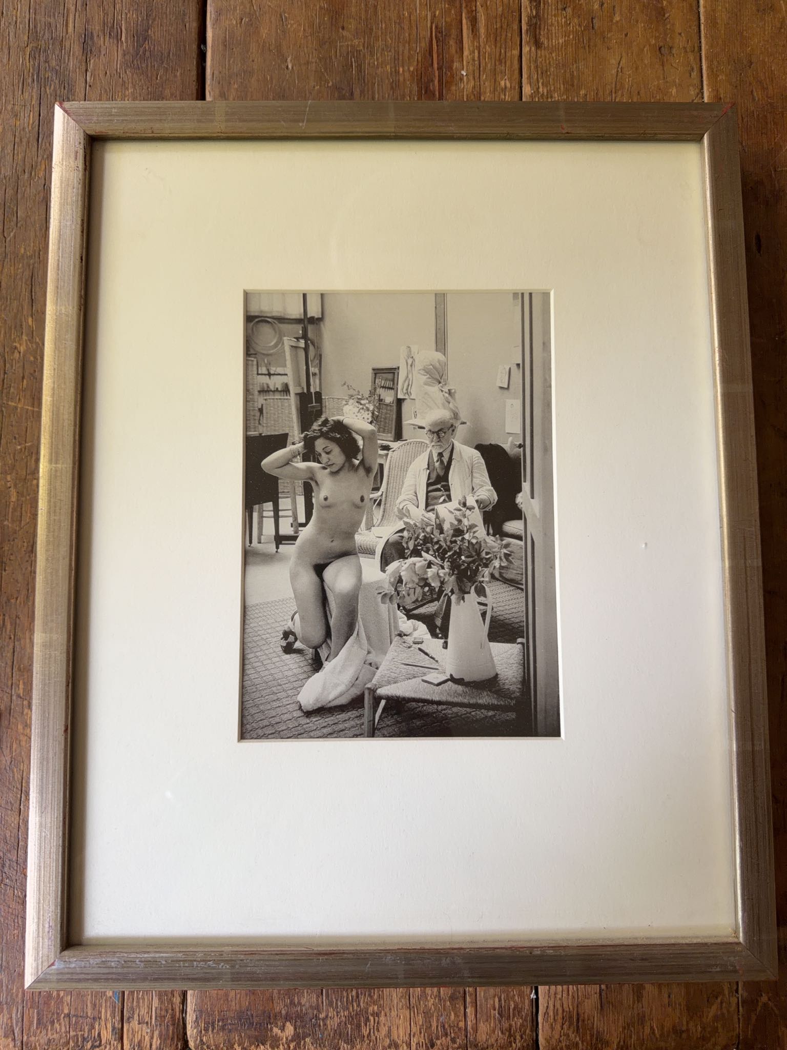 1939 Matisse And Model Framed B&W Photo Print | Maxsold