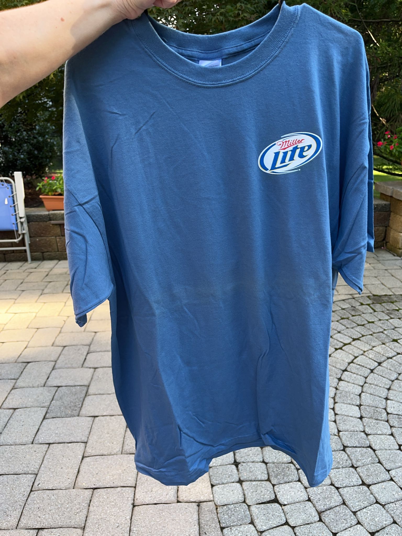 Miller Lite Blue Graphic Logo T-Shirt XL | Maxsold
