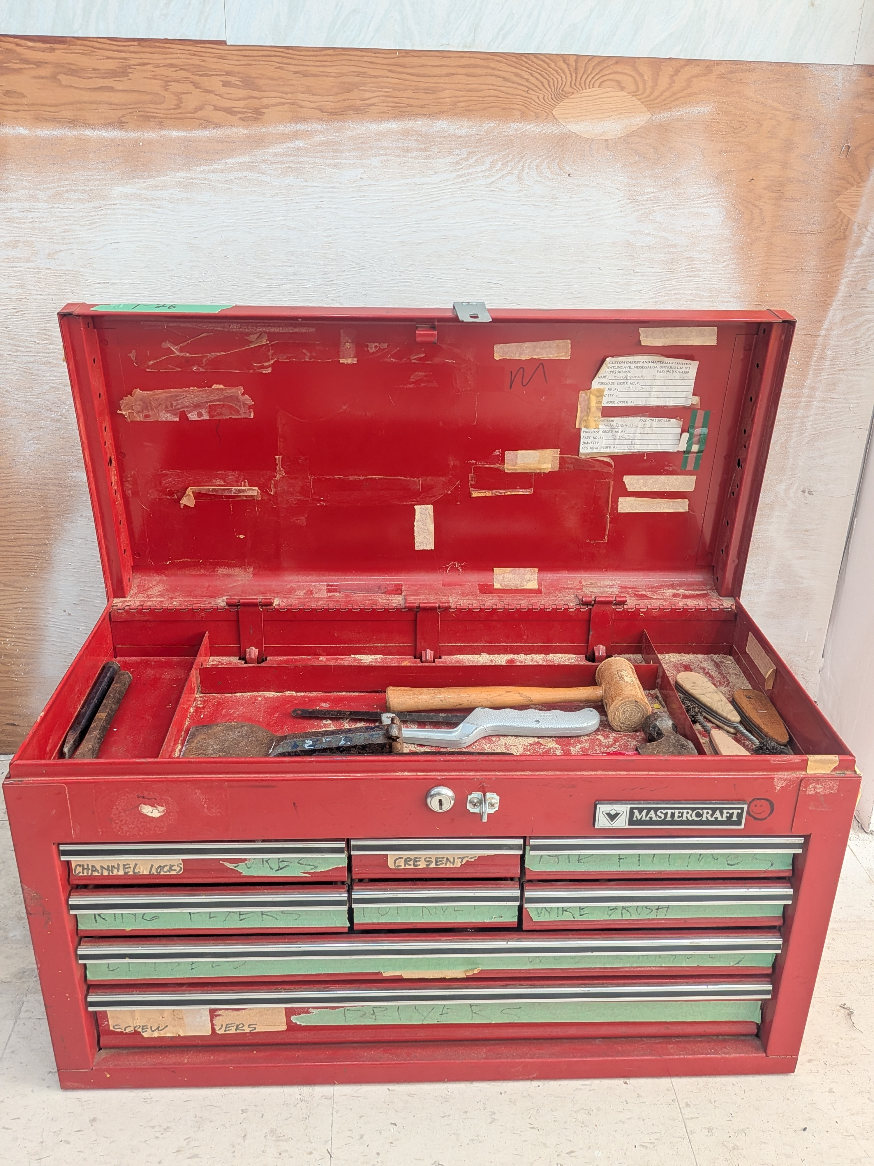 Mastercraft steel tool chest with hand tools | Maxsold