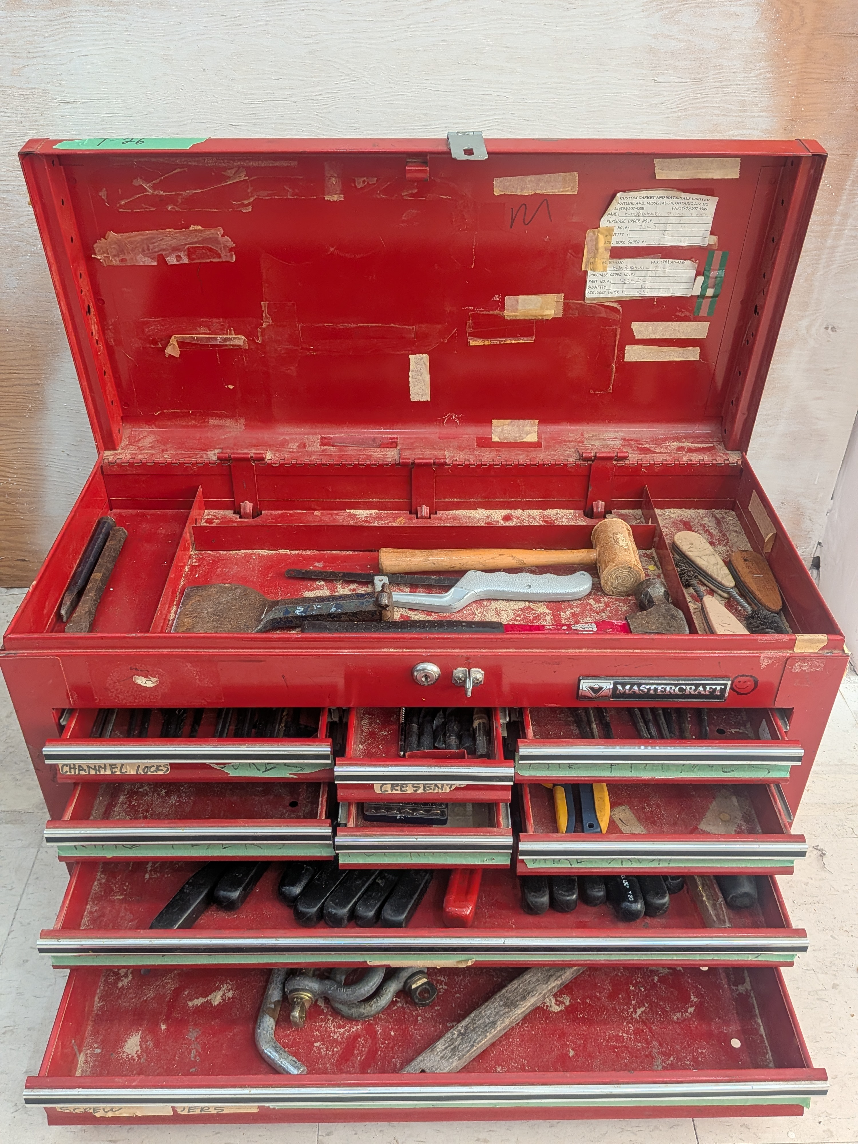 Mastercraft steel tool chest with hand tools | Maxsold