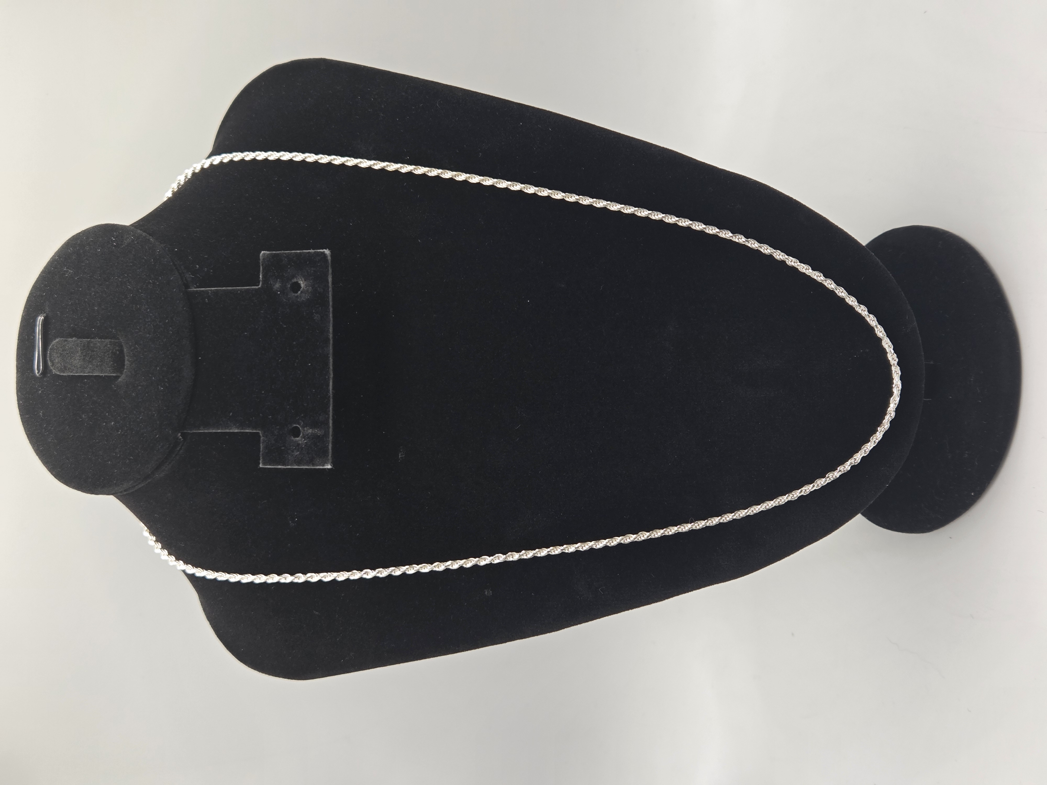 Sterling silver Italian diamond-cut rope chain necklace | Maxsold