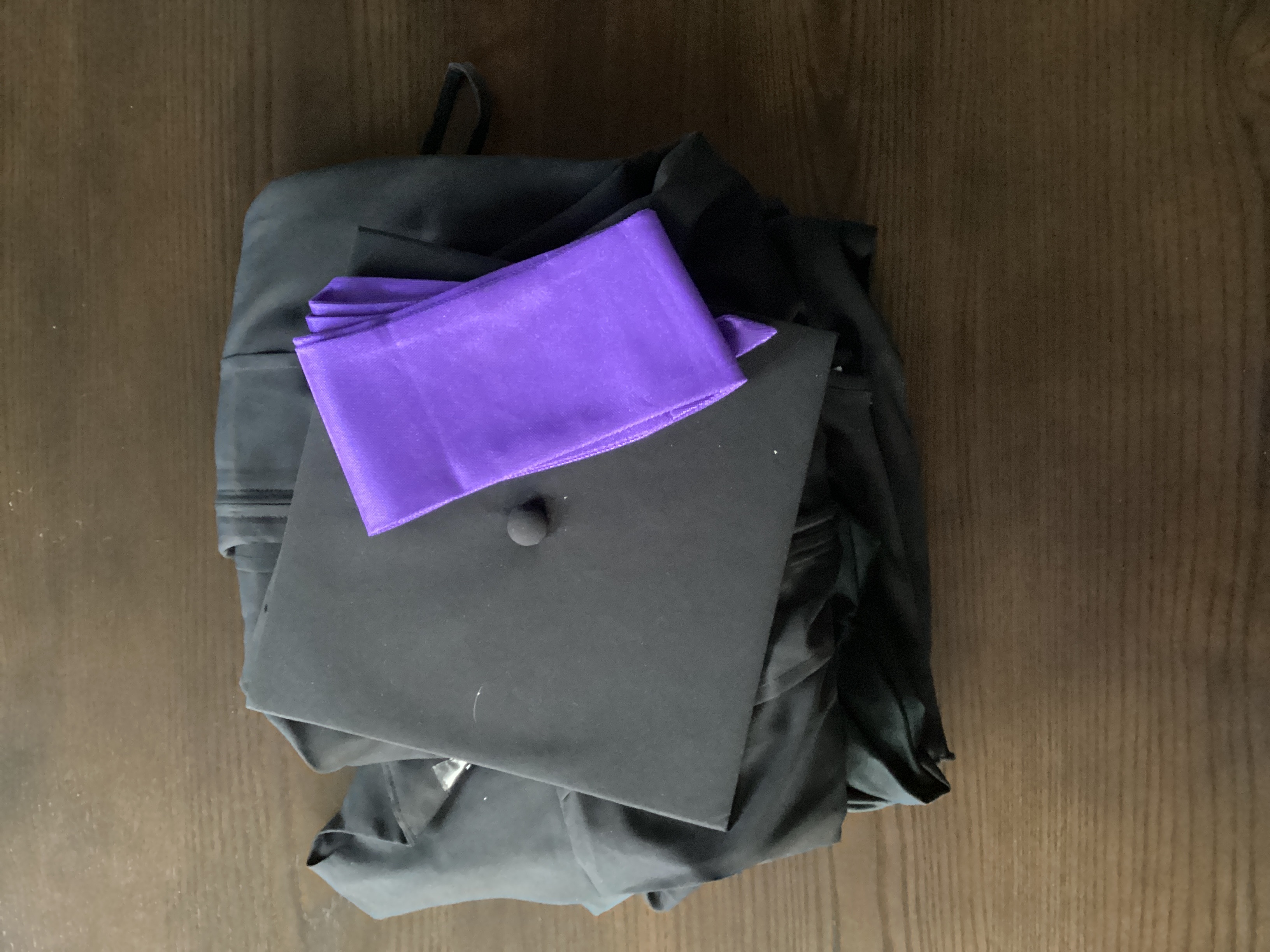 Balfour Black And Purple Graduation Gown Set Size 48 | Maxsold
