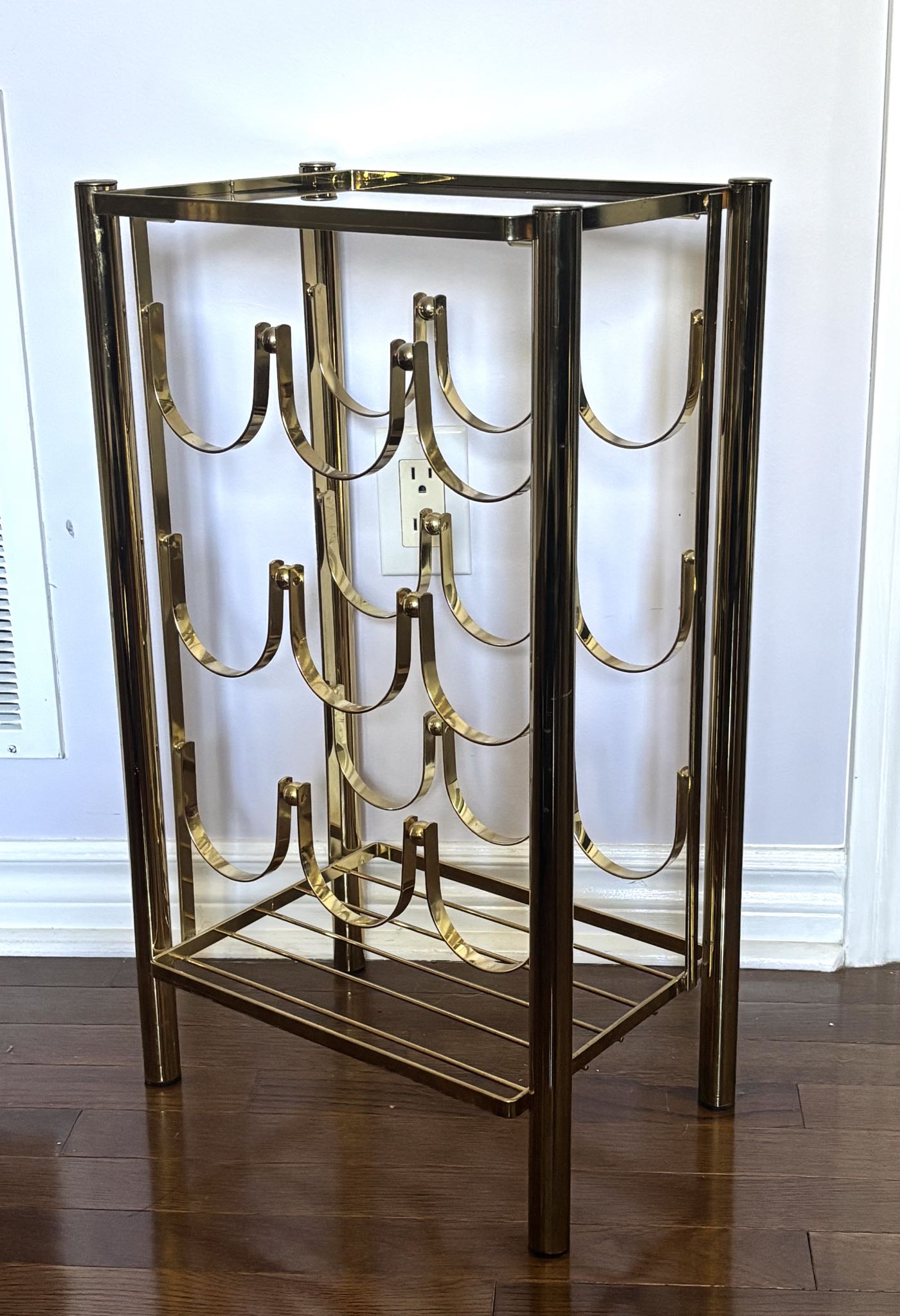 Vintage Hollywood Regency Brass Wine Rack Side Table | Maxsold
