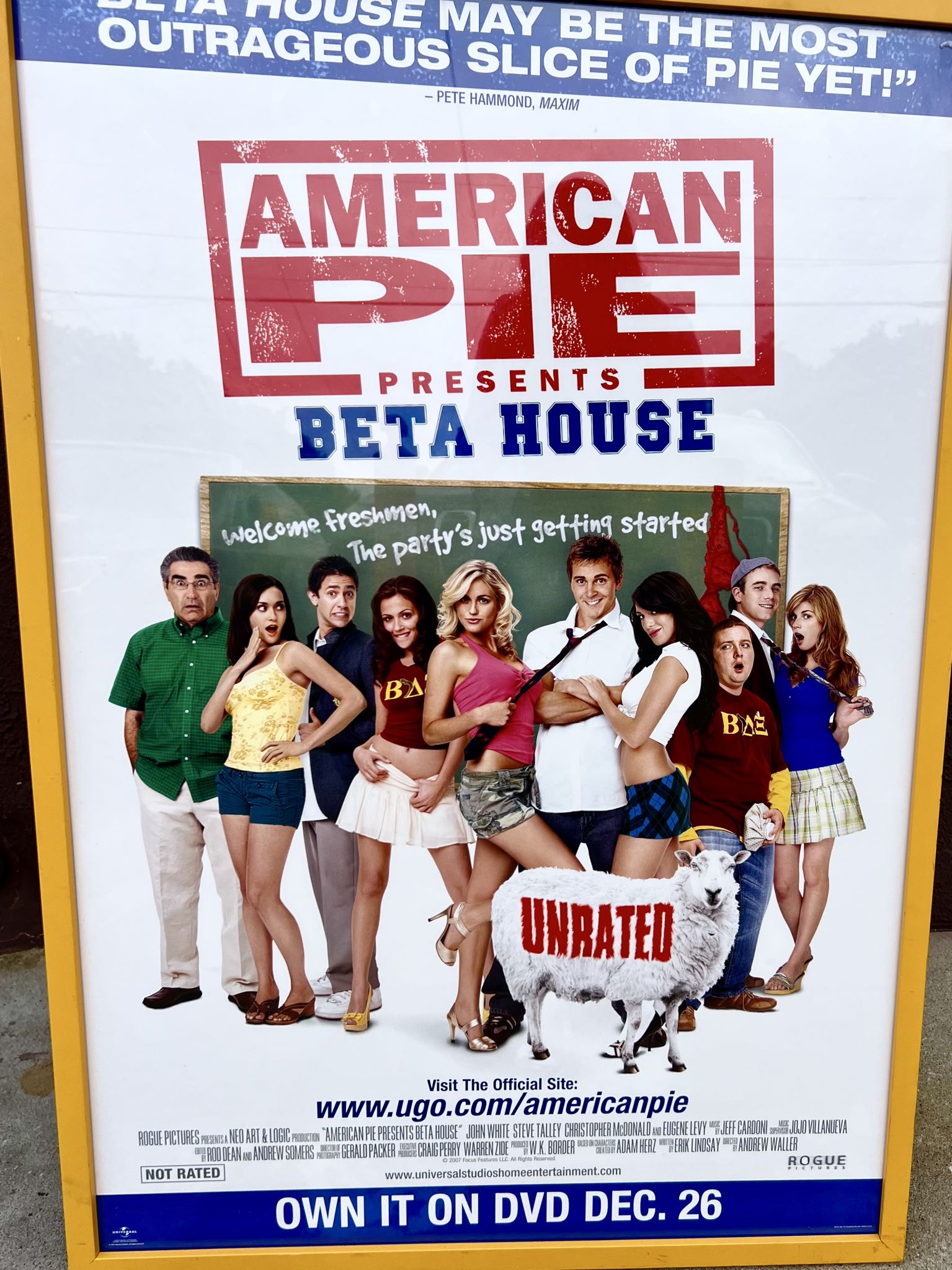 2007 American Pie Presents Beta House Unrated promo poster framed | Maxsold