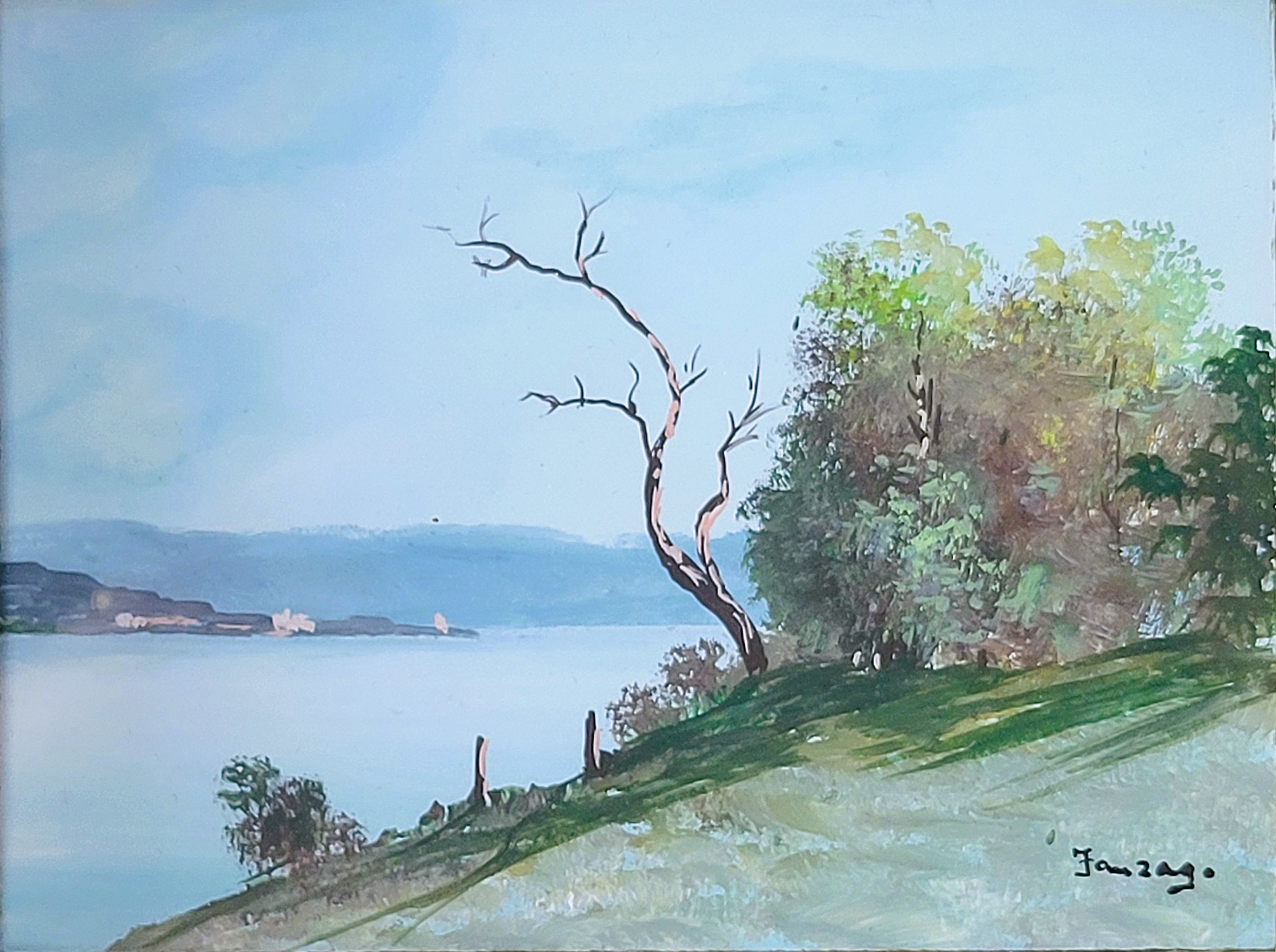 Fanzago signed landscape oil painting in ornate frame | Maxsold