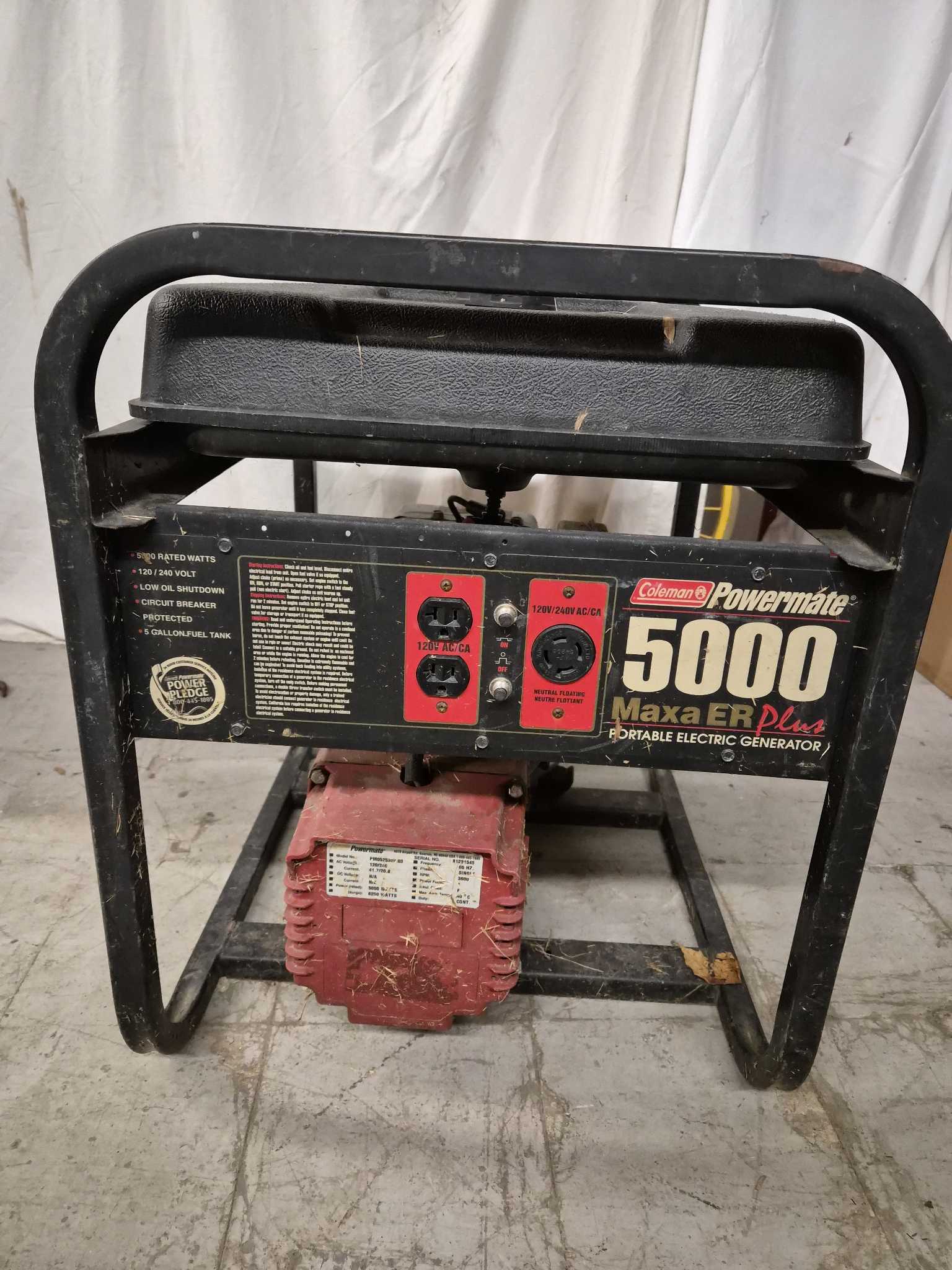 Coleman Powermate Maxa ER Plus 5000W generator | Maxsold