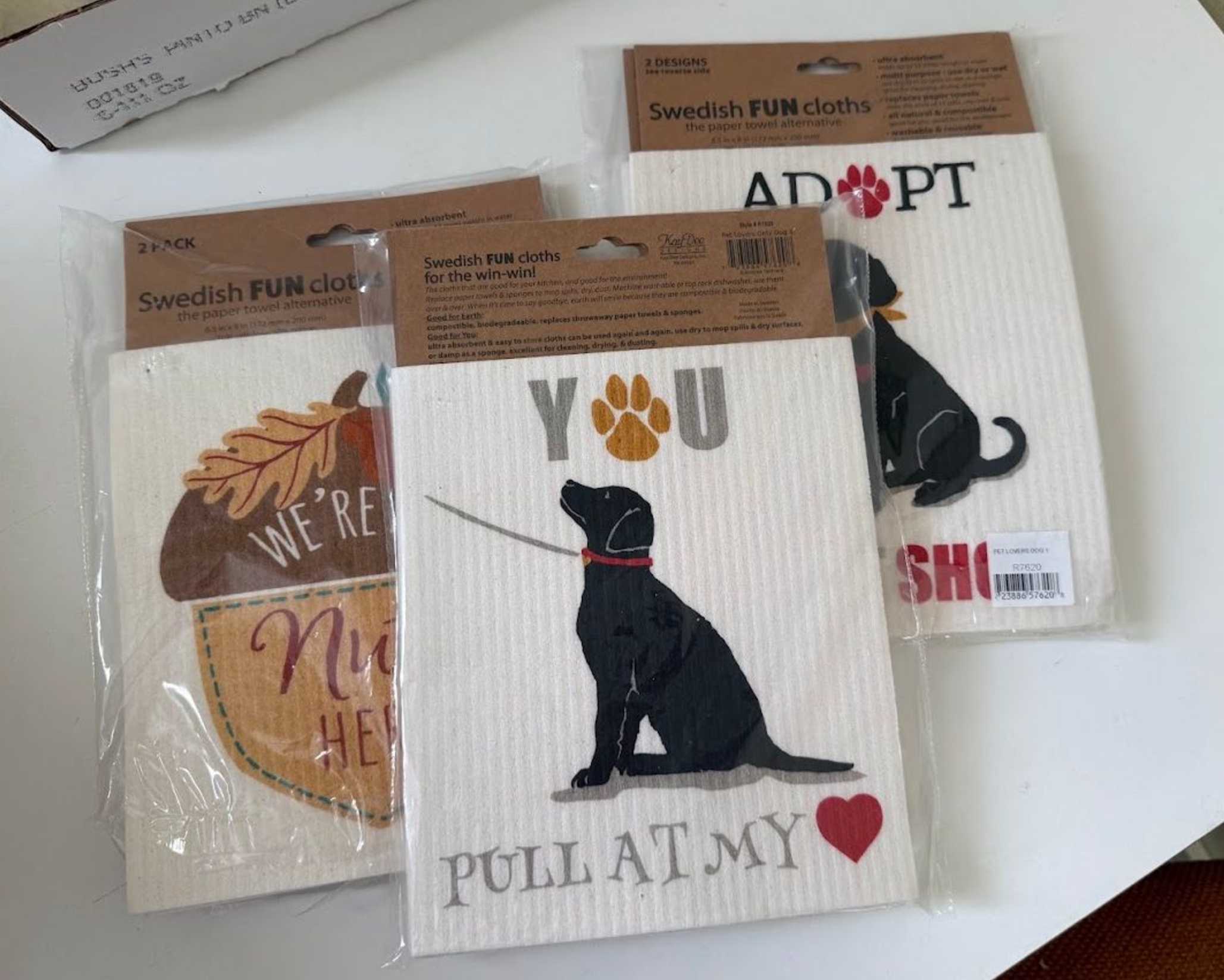 Swedish FUN cloths dishcloth packs, dog & autumn motifs | Maxsold