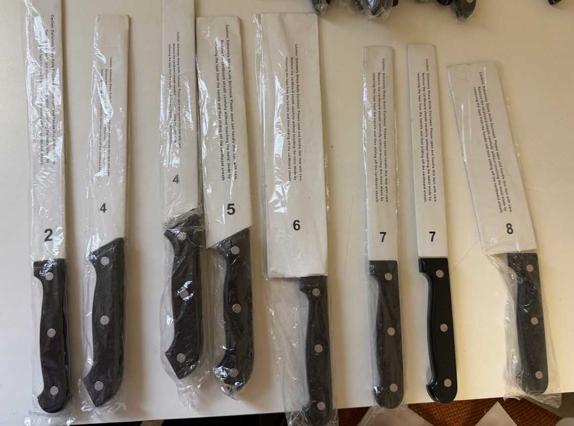 16+pc stainless steel kitchen knife set | Maxsold