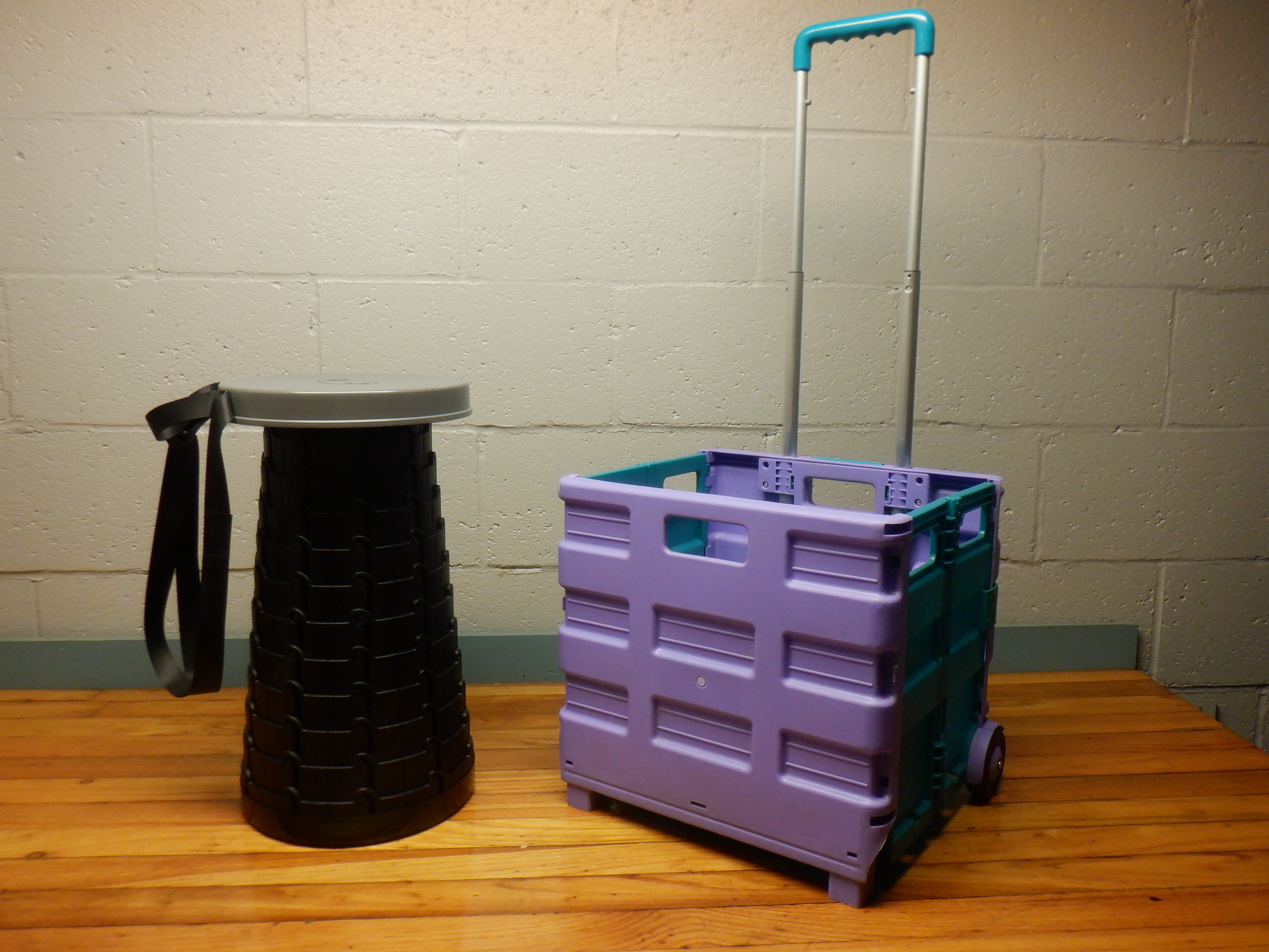 Collapsible Rolling Cart and Mini Max Stool | Maxsold