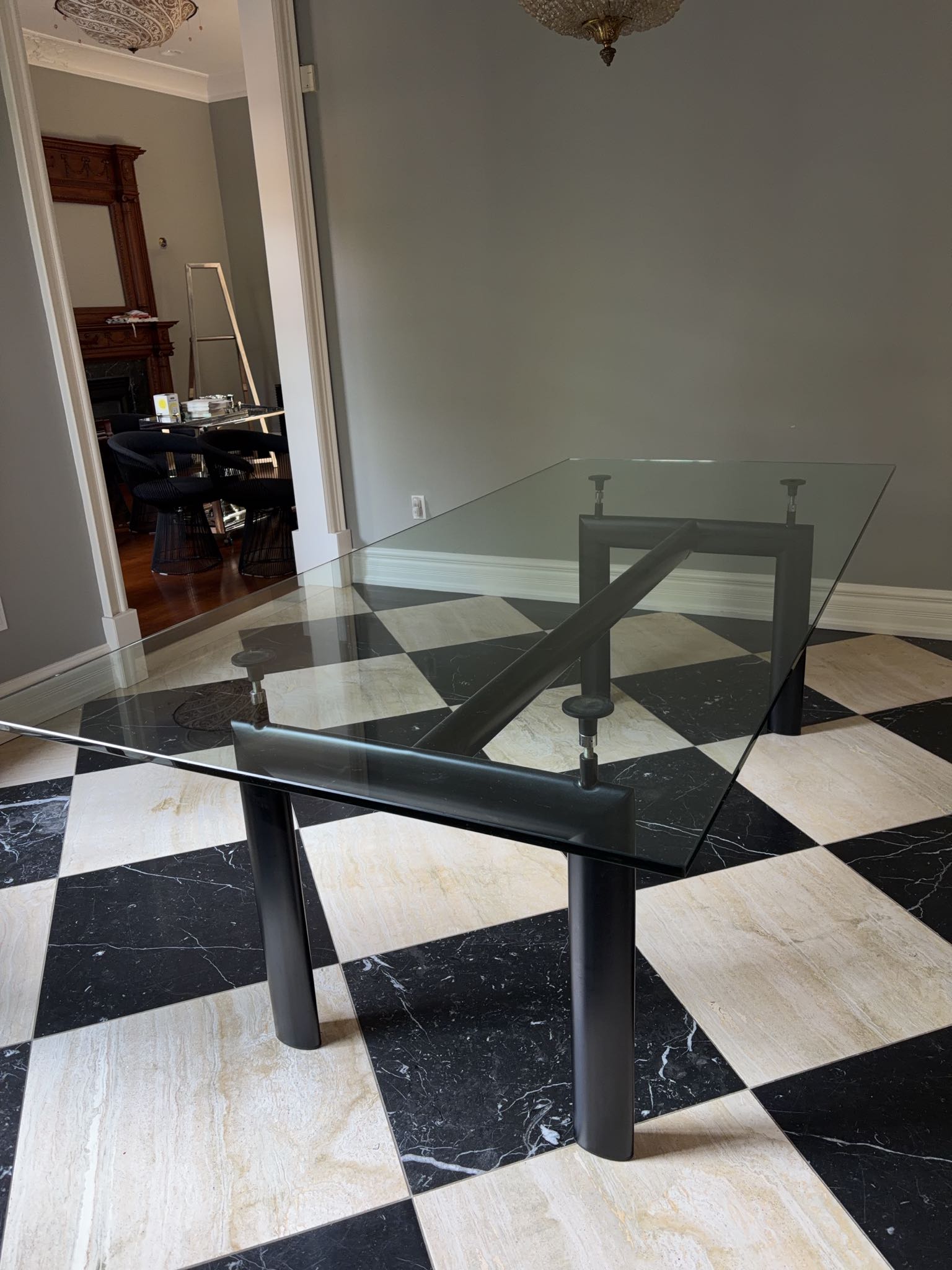 Glass Top Metal Dining Table | Maxsold