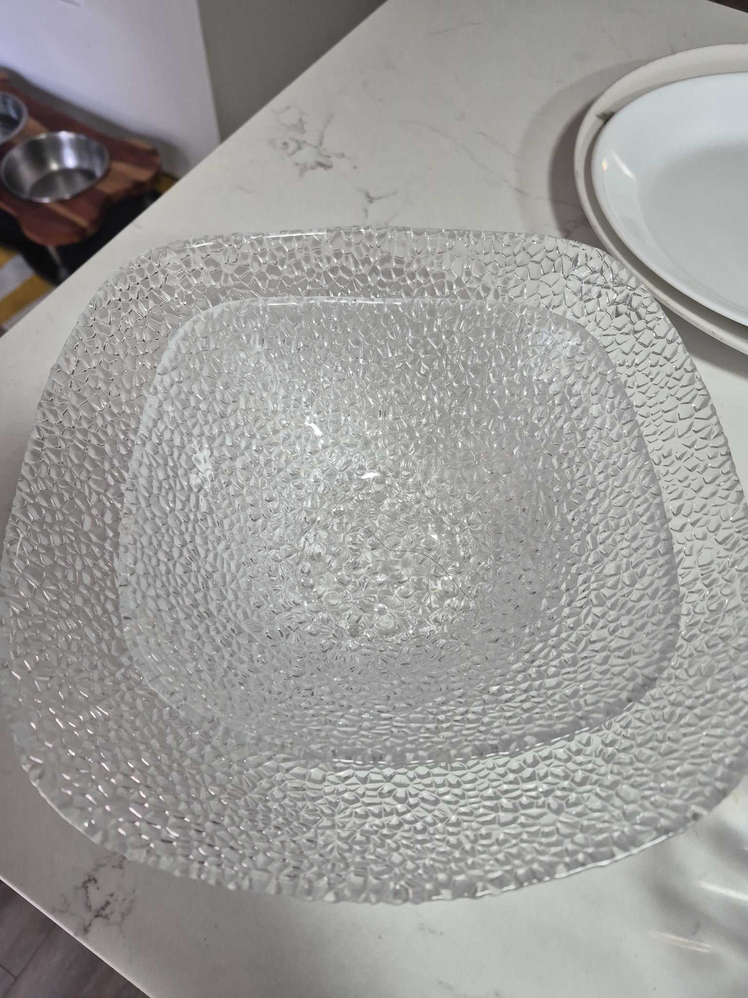 Clear Glass Bowls and Porcelain Dinner Plate, 4-Pc | Maxsold