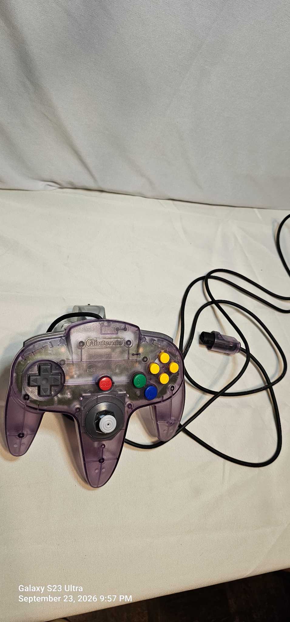 Nintendo 64 Wired Controller Purple w/Rumble Pak | Maxsold