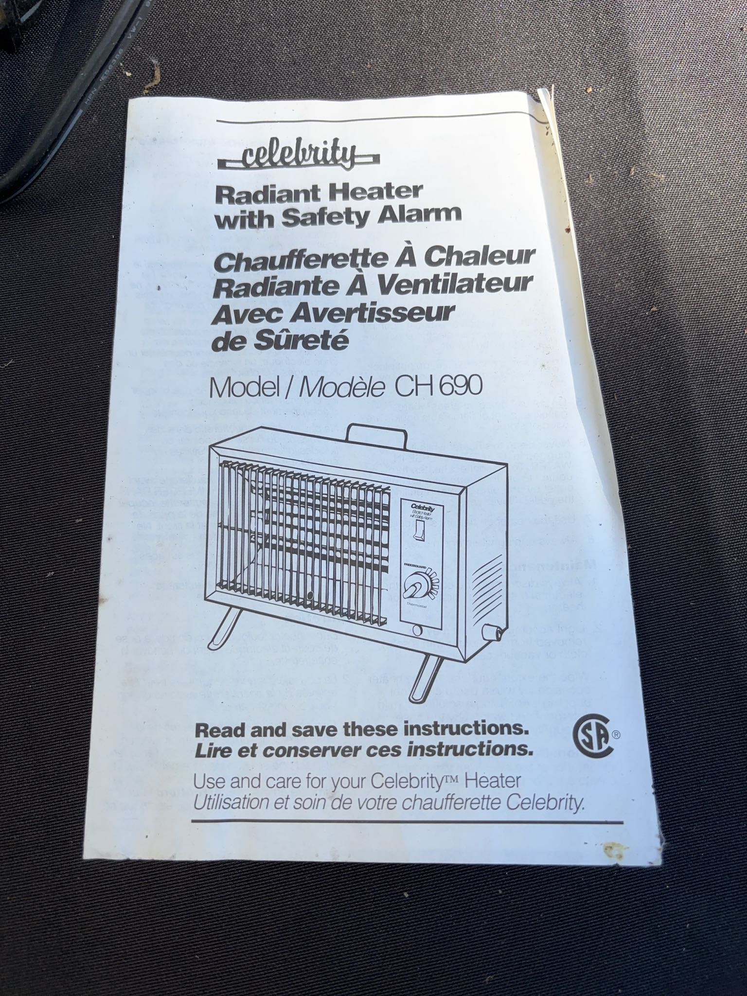 Celebrity model CH690 fan-forced radiant heater | Maxsold