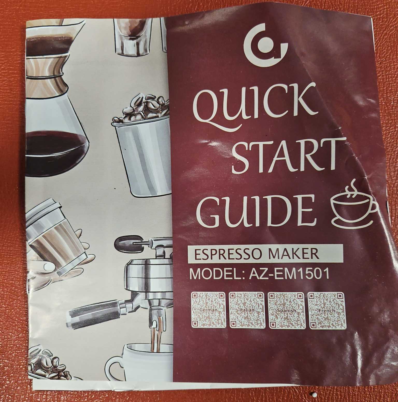 Stainless steel espresso maker AZ-EM1501 | Maxsold