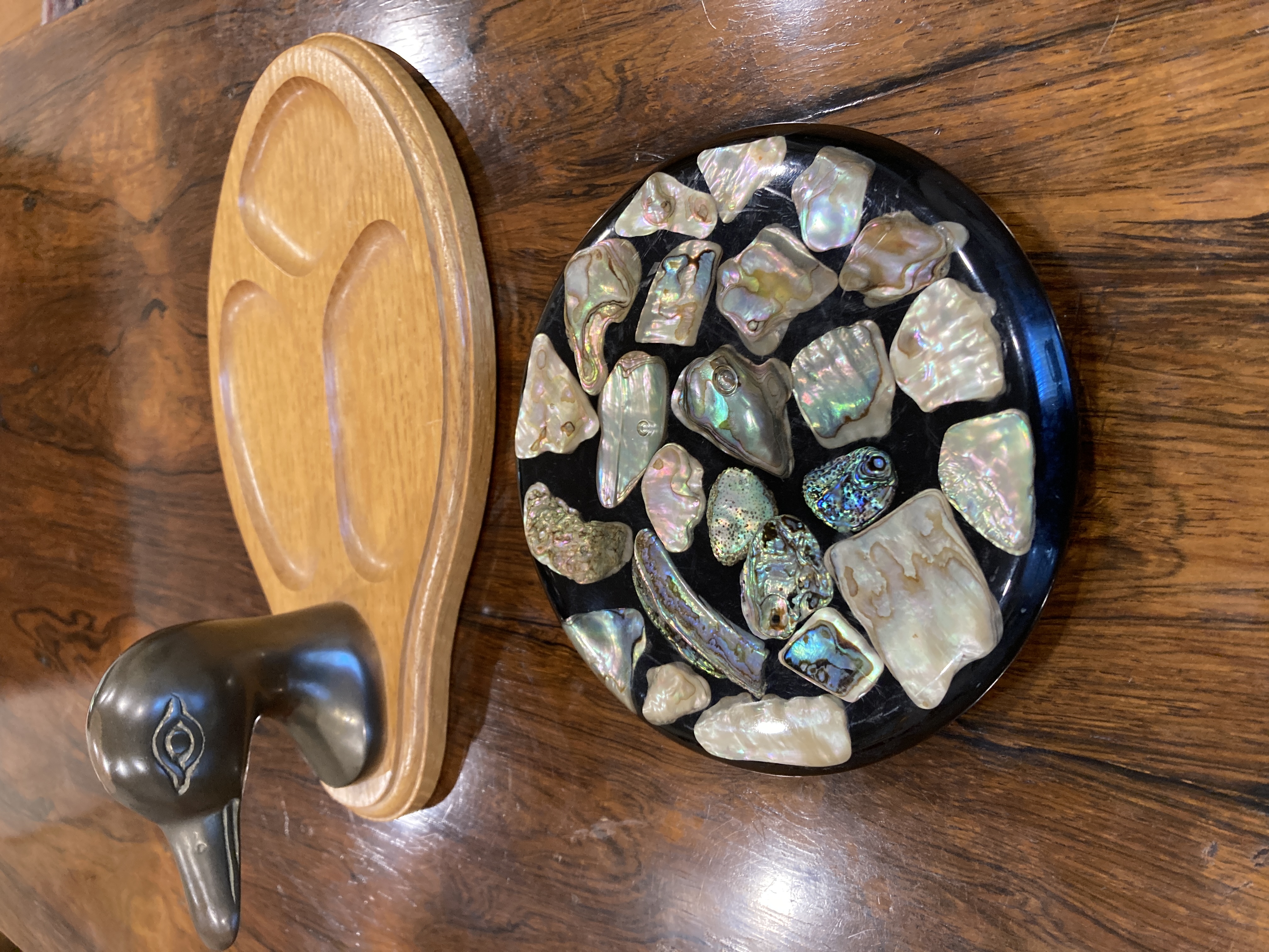Duck Wooden Serving Tray & Abalone Trivet | Maxsold