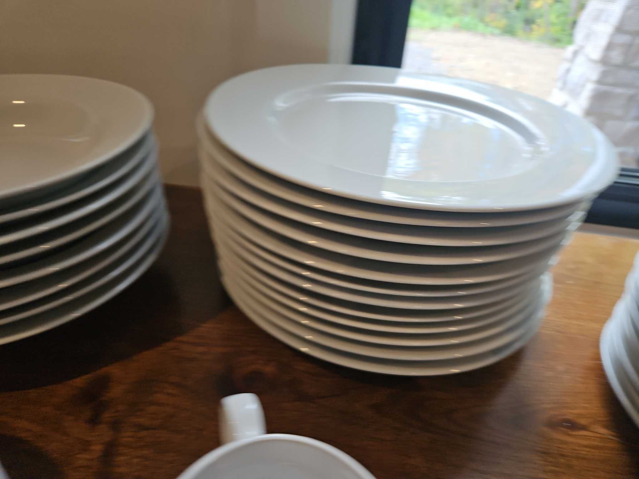White porcelain dinnerware set 50+ pieces | Maxsold