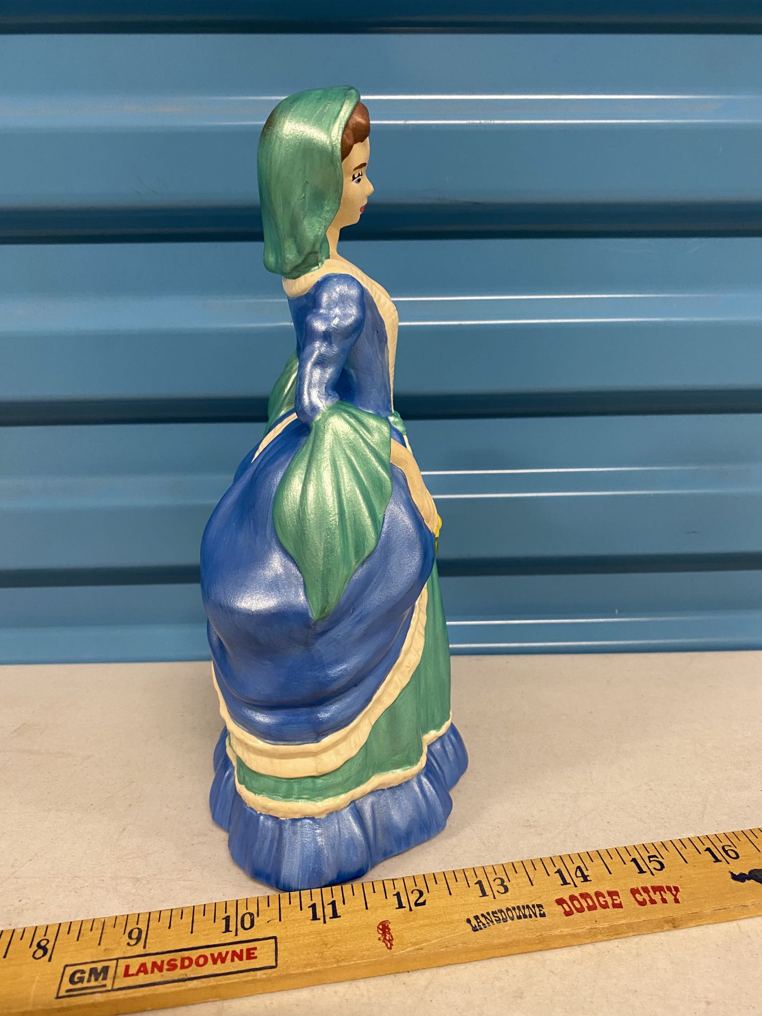 Hand-Painted Plaster Victorian Lady Figurine 9