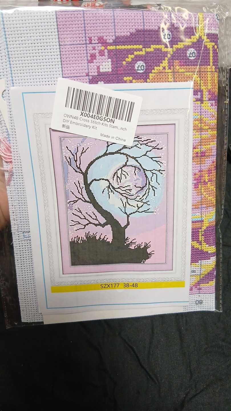 Cross Stitch Kit – Tree & Moon 11CT 14.2×18.1 in | Maxsold