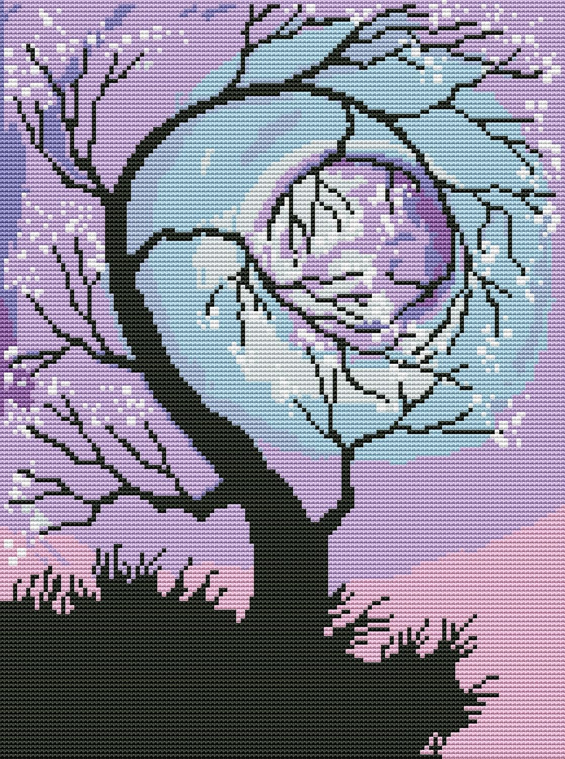 Cross Stitch Kit – Tree & Moon 11CT 14.2×18.1 in | Maxsold