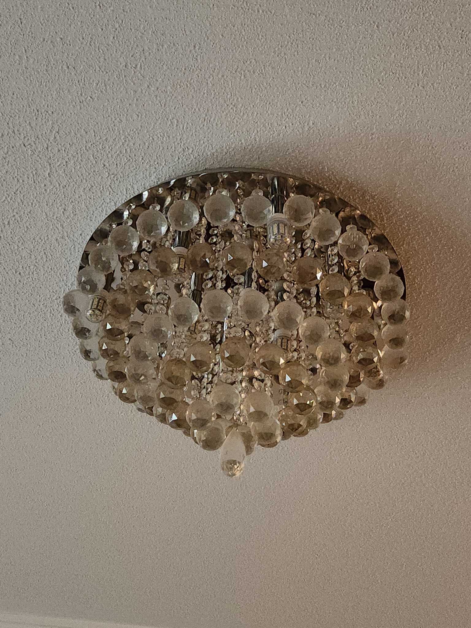 Modern crystal flush mount chandelier | Maxsold