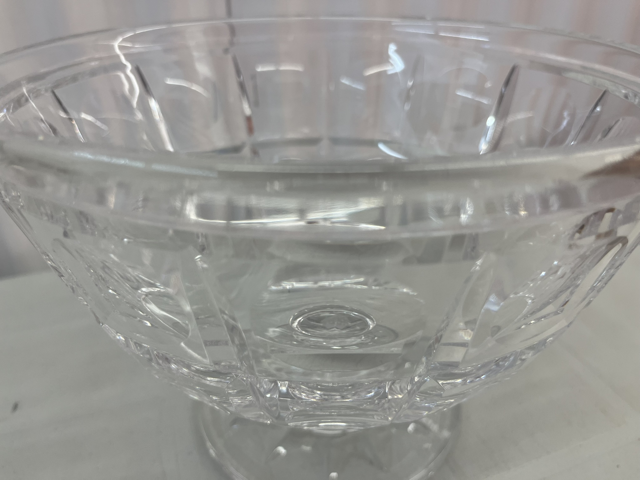 Clear Cut Crystal Footed Compote Bowl And Four Footed Dessert Glasses ...