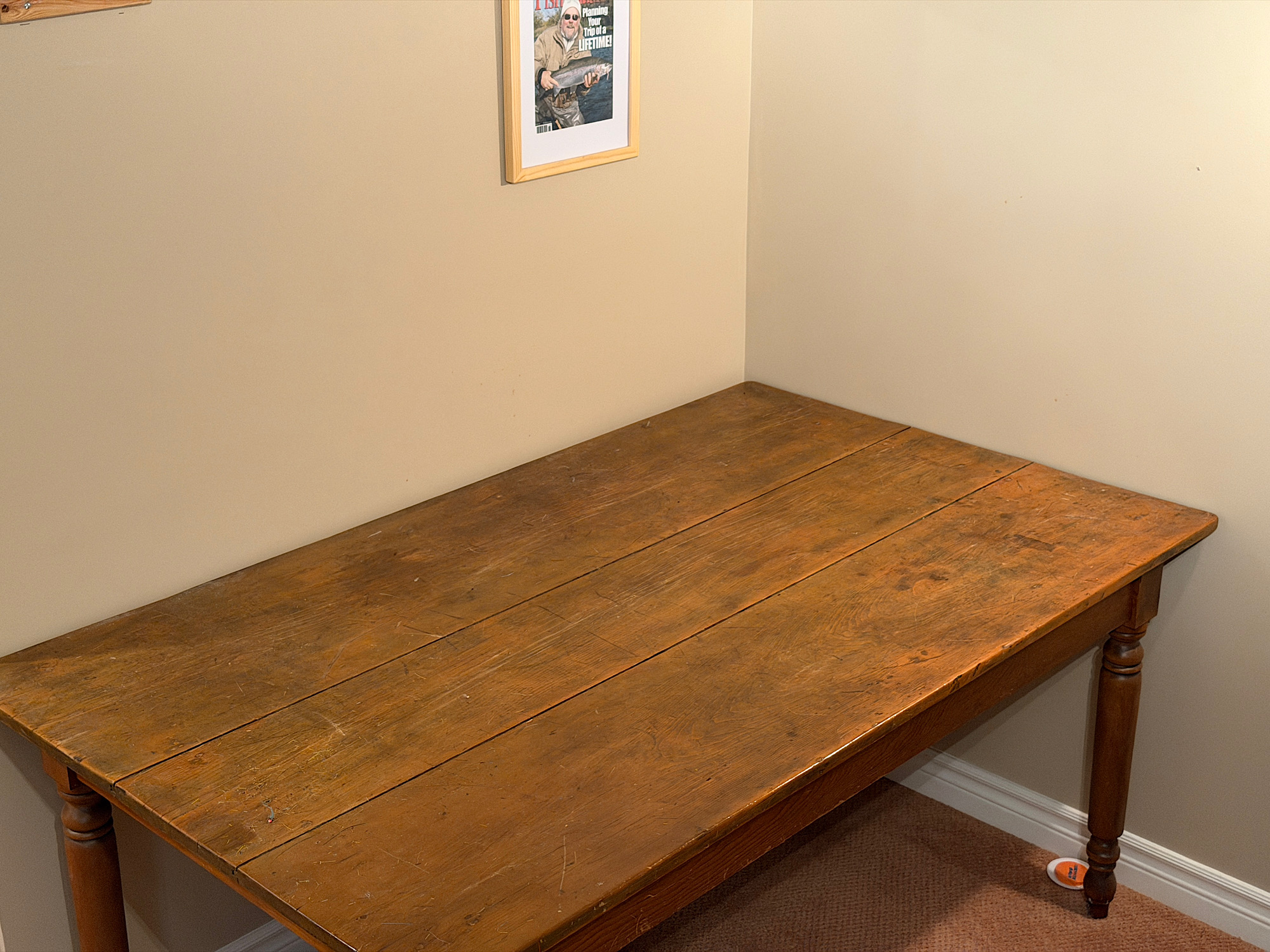 Antique solid wood farmhouse dining table | Maxsold