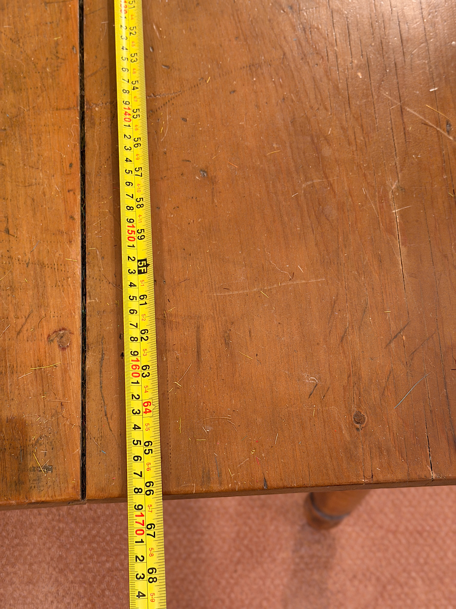 Antique solid wood farmhouse dining table | Maxsold