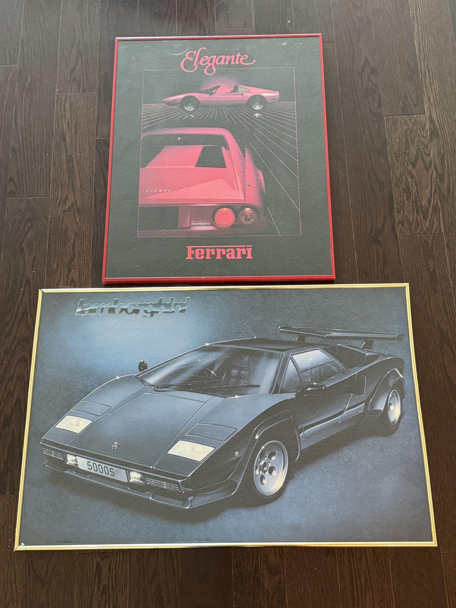 Vintage Lamborghini and Ferrari framed posters | Maxsold
